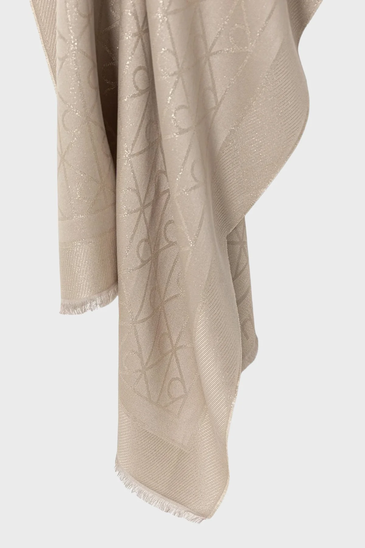 Calvin Klein Logolu Çift Taraflı 180 x 70 cm LV04F8062GRMU Bayan Şal LV04F8062G RMU TOPRAK - 2