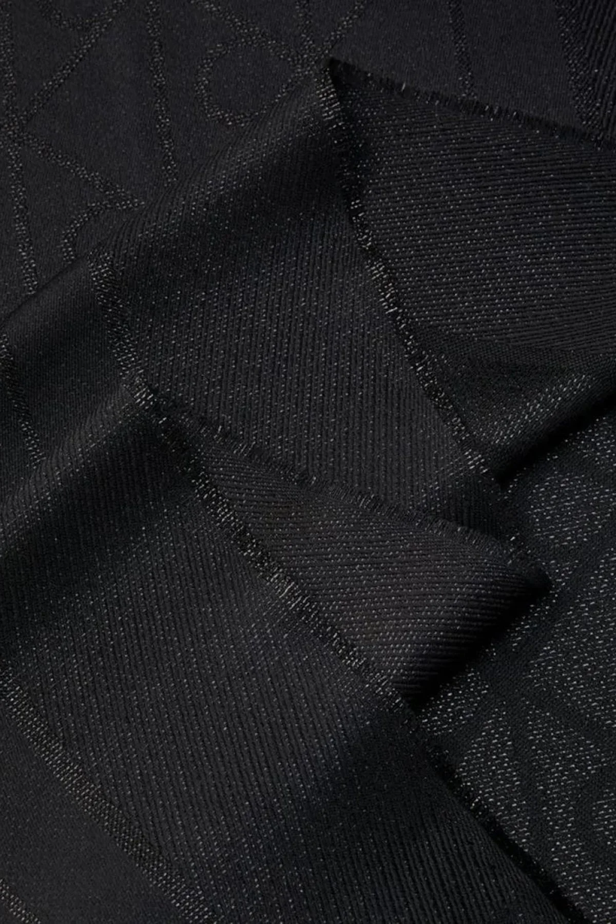 Calvin Klein Logolu Çift Taraflı 180 x 70 cm LV04F8062GUB1 Bayan Şal LV04F8062G UB1 SİYAH - 3