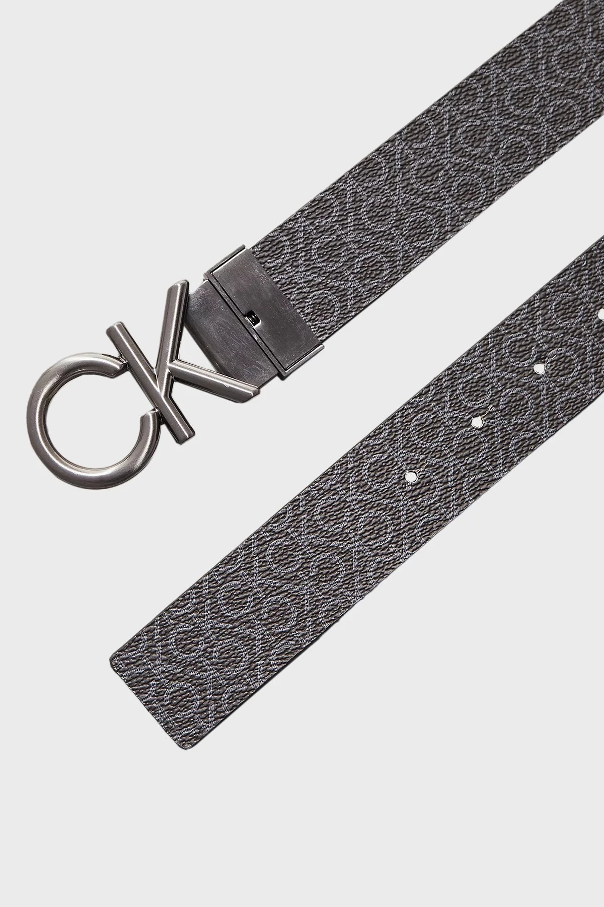 Calvin Klein Logolu Çift Taraflı Hakiki Deri K50K51282901R Erkek Kemer K50K512829 01R SİYAH - 9