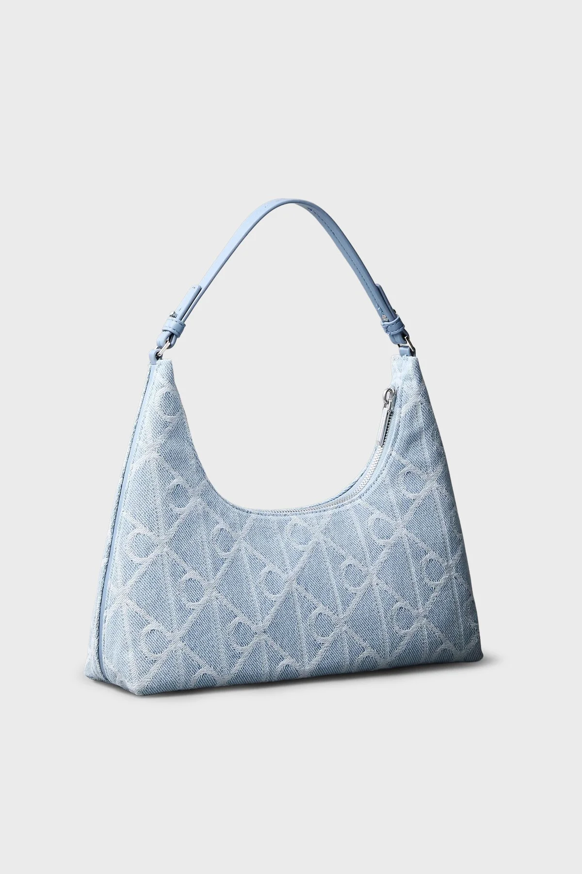 Calvin Klein Logolu Çıkarılabilir Askılı Denim LV04F3431GYBZ Bayan Çanta LV04F3431G YBZ AÇIK MAVİ - 3