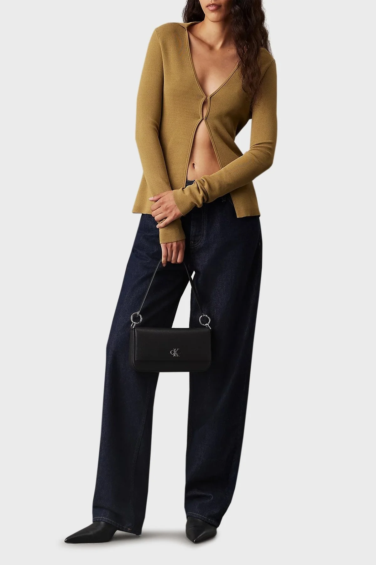 Calvin Klein Logolu Çıkarılabilir Askılı K60K613048BEH Bayan Çanta K60K613048 BEH SİYAH - 2