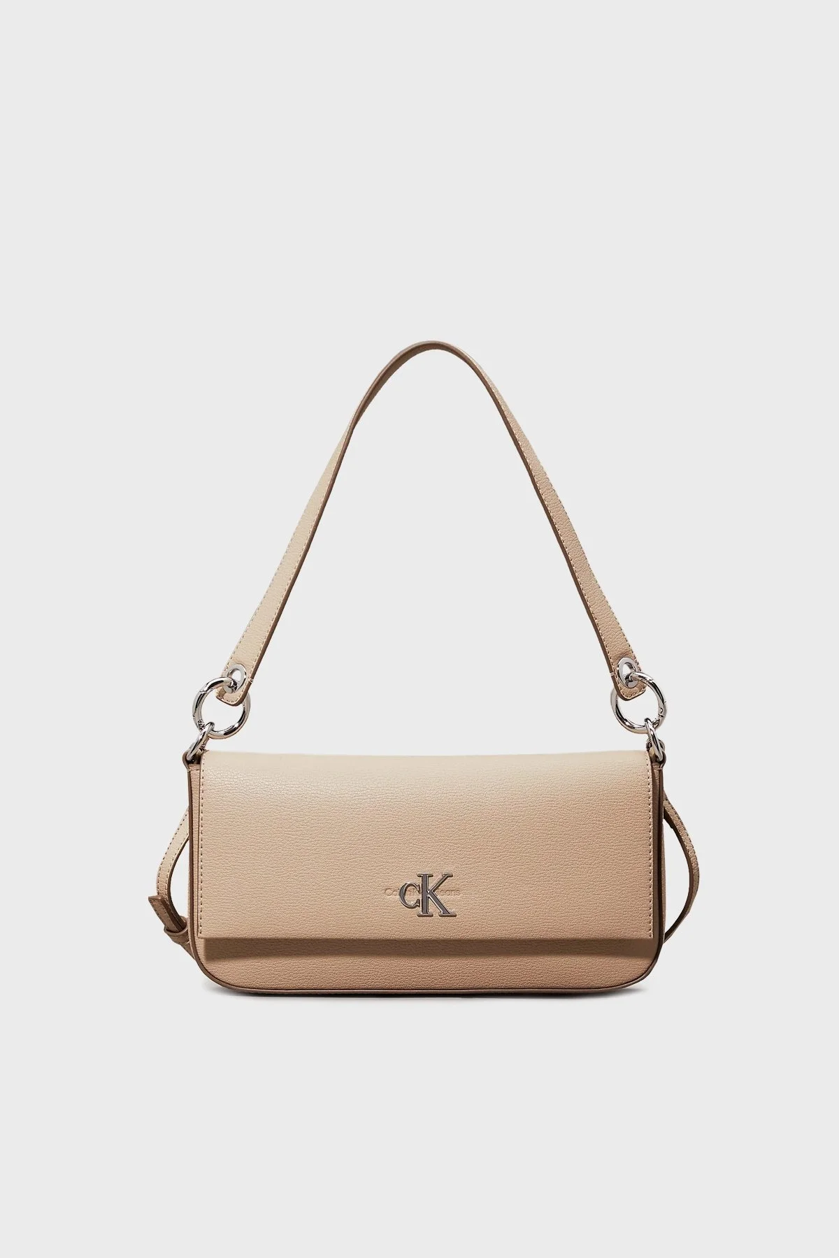 Calvin Klein Logolu Çıkarılabilir Askılı K60K613048PBF Bayan Çanta K60K613048 PBF BEJ - 1