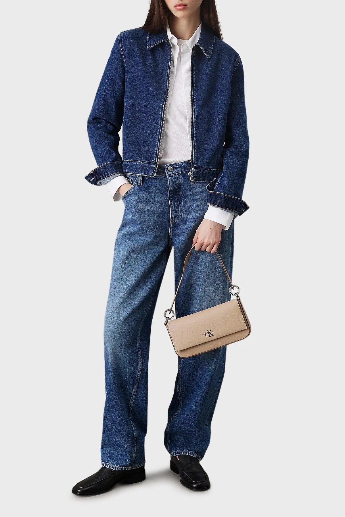 Calvin Klein Logolu Çıkarılabilir Askılı K60K613048PBF Bayan Çanta K60K613048 PBF BEJ - 2