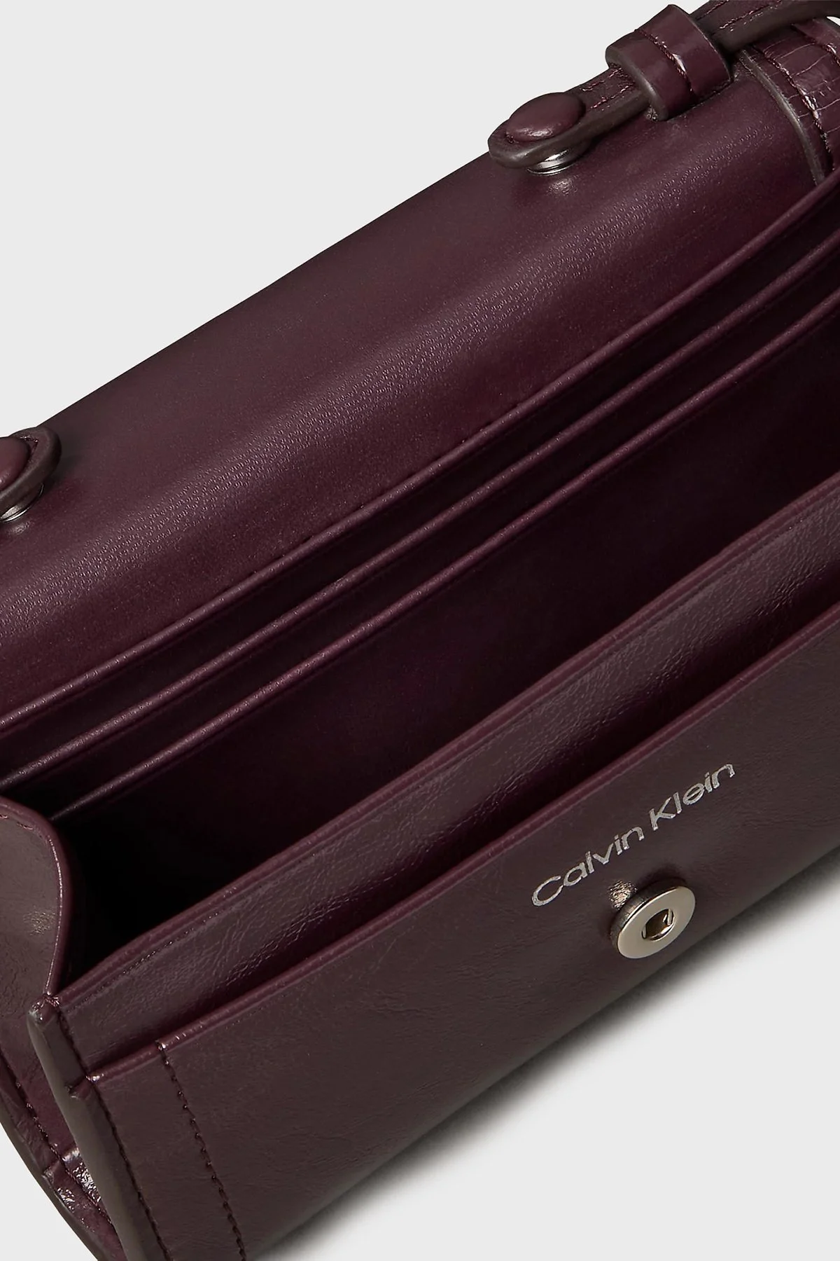 Calvin Klein Logolu Çıkarılabilir Askılı LV04F1218GBAP Kadın Cüzdan LV04F1218G BAP Bordo - 4