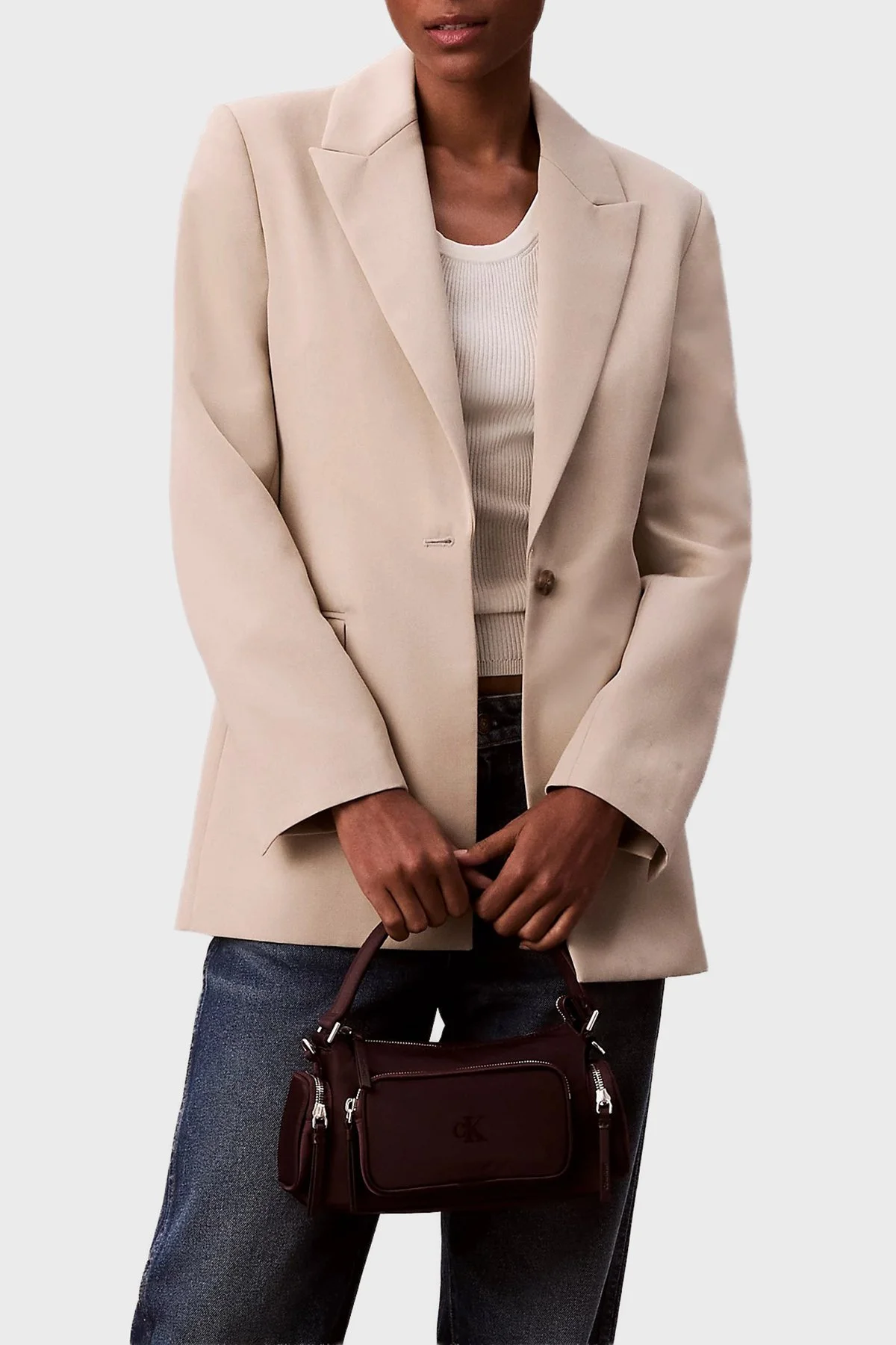 Calvin Klein Logolu Çıkarılabilir Askılı LV04F3132GBAP Bayan Çanta LV04F3132G BAP BORDO - 2