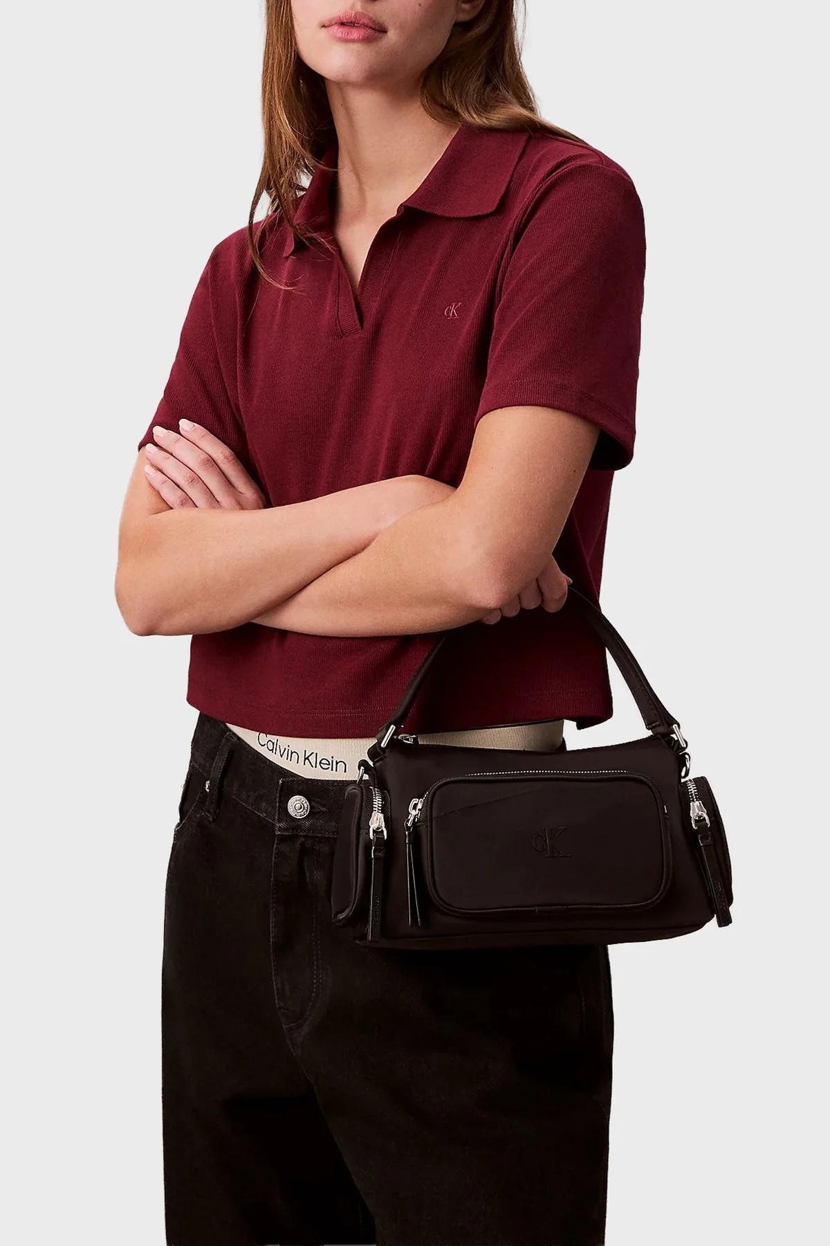 Calvin Klein Logolu Çıkarılabilir Askılı LV04F3132GUB1 Bayan Çanta LV04F3132G UB1 SİYAH - 2