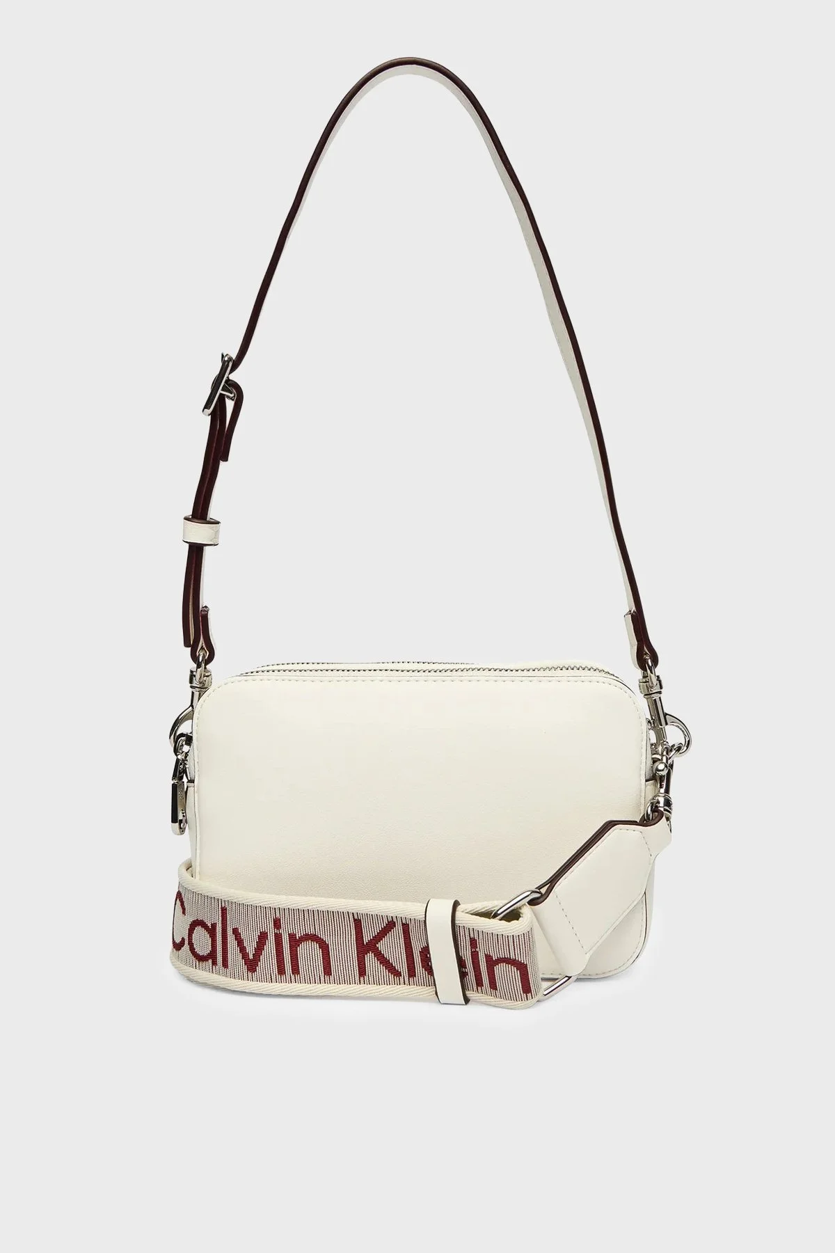 Calvin Klein Logolu Çıkarılabilir Askılı LV04F3165G4LX Bayan Çanta LV04F3165G 4LX BEYAZ - 1