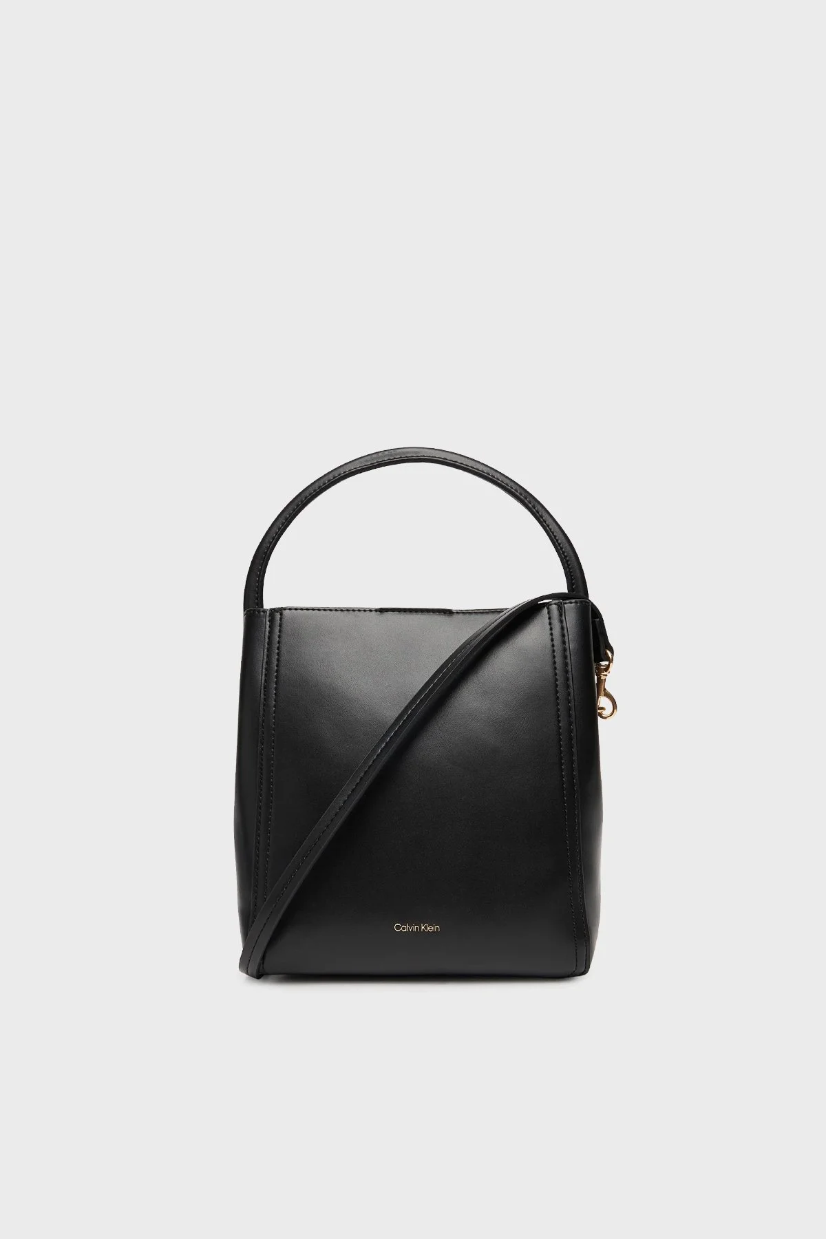Calvin Klein Logolu Çıkarılabilir Askılı LV04F3174GYIQ Bayan Çanta LV04F3174G YIQ SİYAH-GOLD - 1