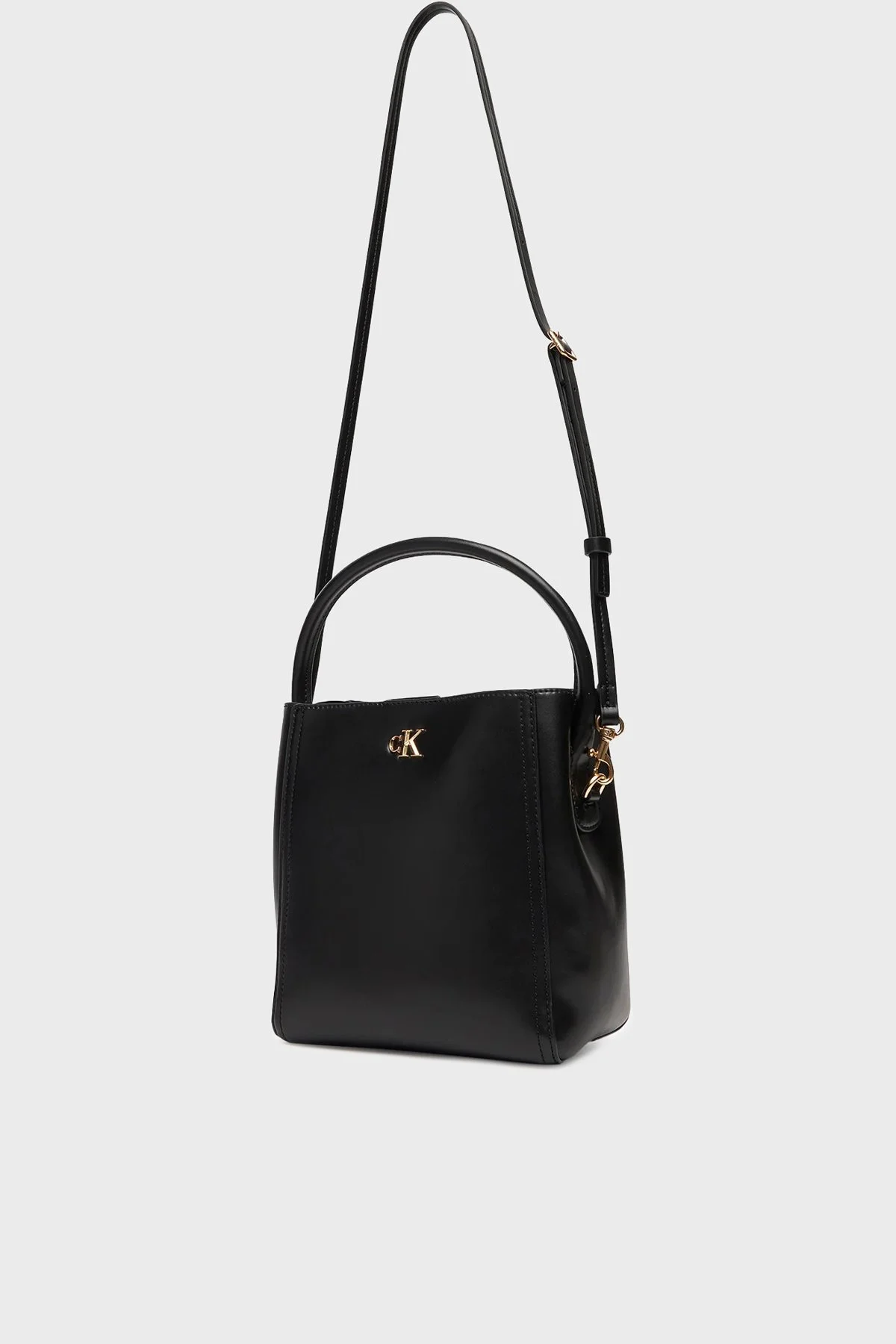 Calvin Klein Logolu Çıkarılabilir Askılı LV04F3174GYIQ Bayan Çanta LV04F3174G YIQ SİYAH-GOLD - 3