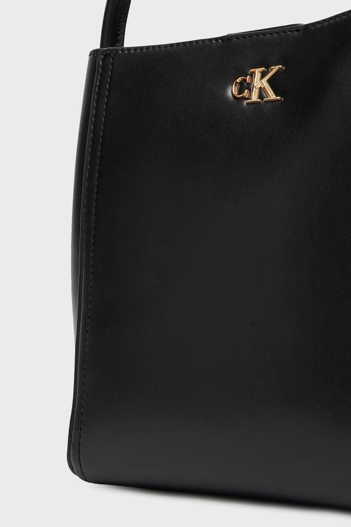 Calvin Klein Logolu Çıkarılabilir Askılı LV04F3174GYIQ Bayan Çanta LV04F3174G YIQ SİYAH-GOLD - 4