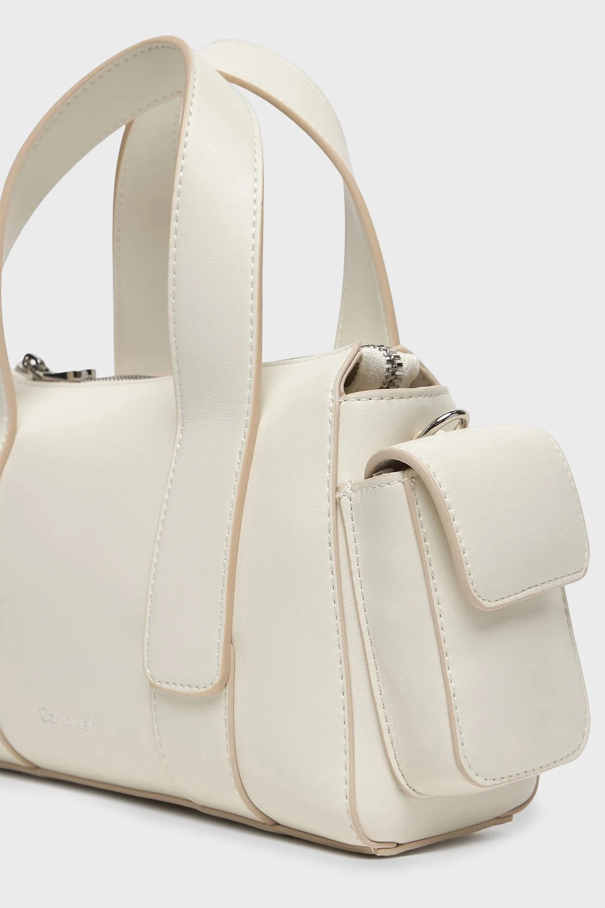 Calvin Klein Logolu Çıkarılabilir Askılı LV04F3291GFUP Bayan Çanta LV04F3291G FUP EKRU - 6