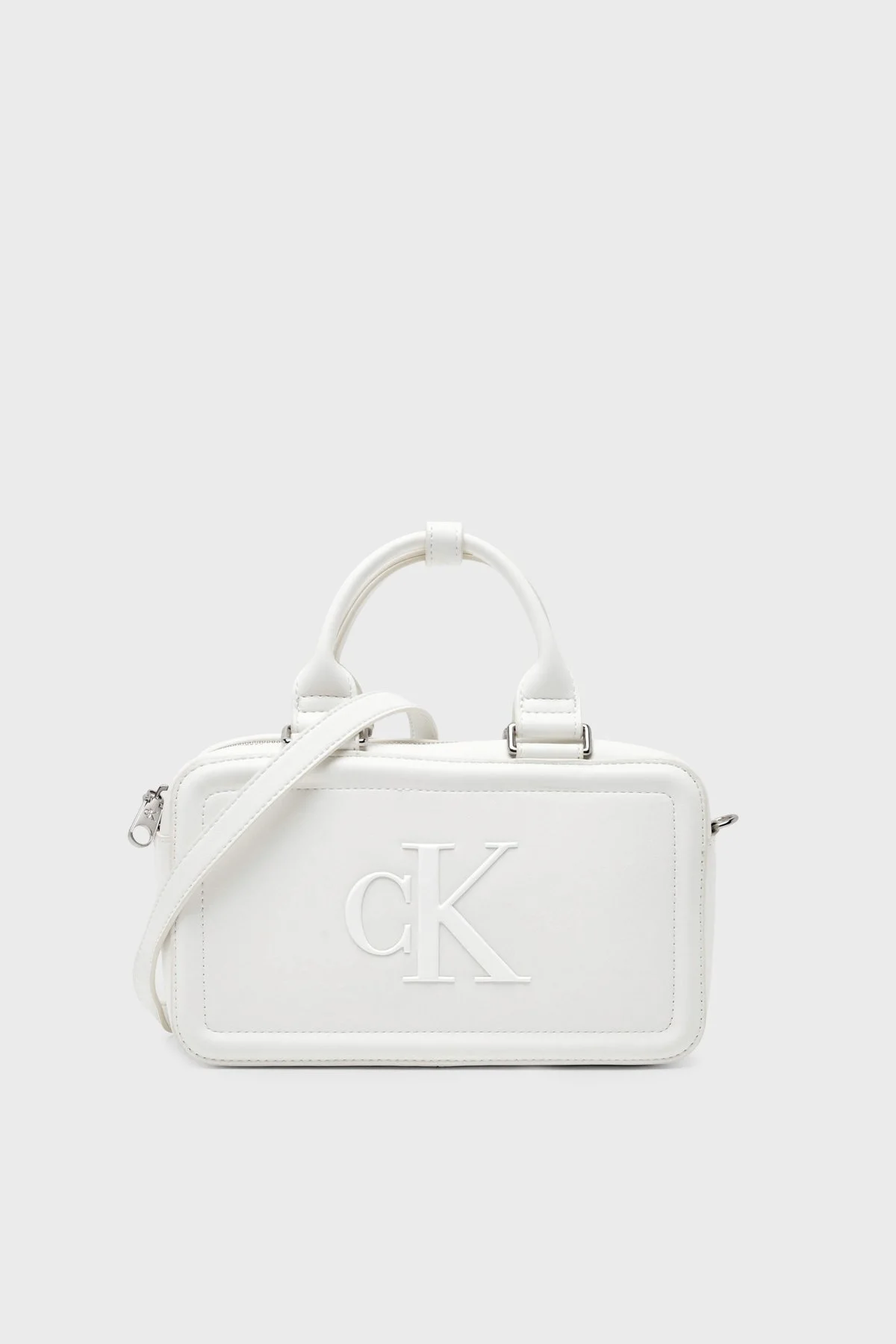 Calvin Klein Logolu Çıkarılabilir Askılı LV04F3411G4LX Bayan Çanta LV04F3411G 4LX BEYAZ - 1