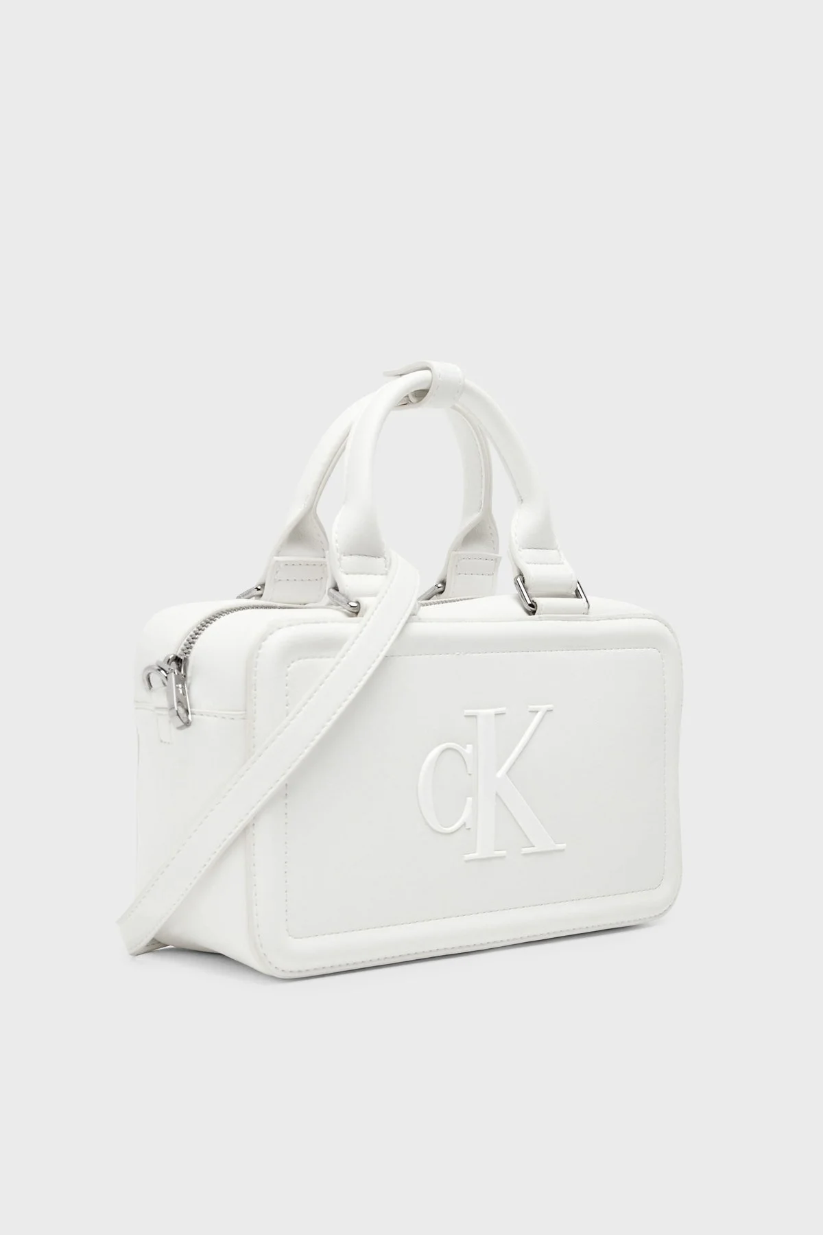 Calvin Klein Logolu Çıkarılabilir Askılı LV04F3411G4LX Bayan Çanta LV04F3411G 4LX BEYAZ - 3