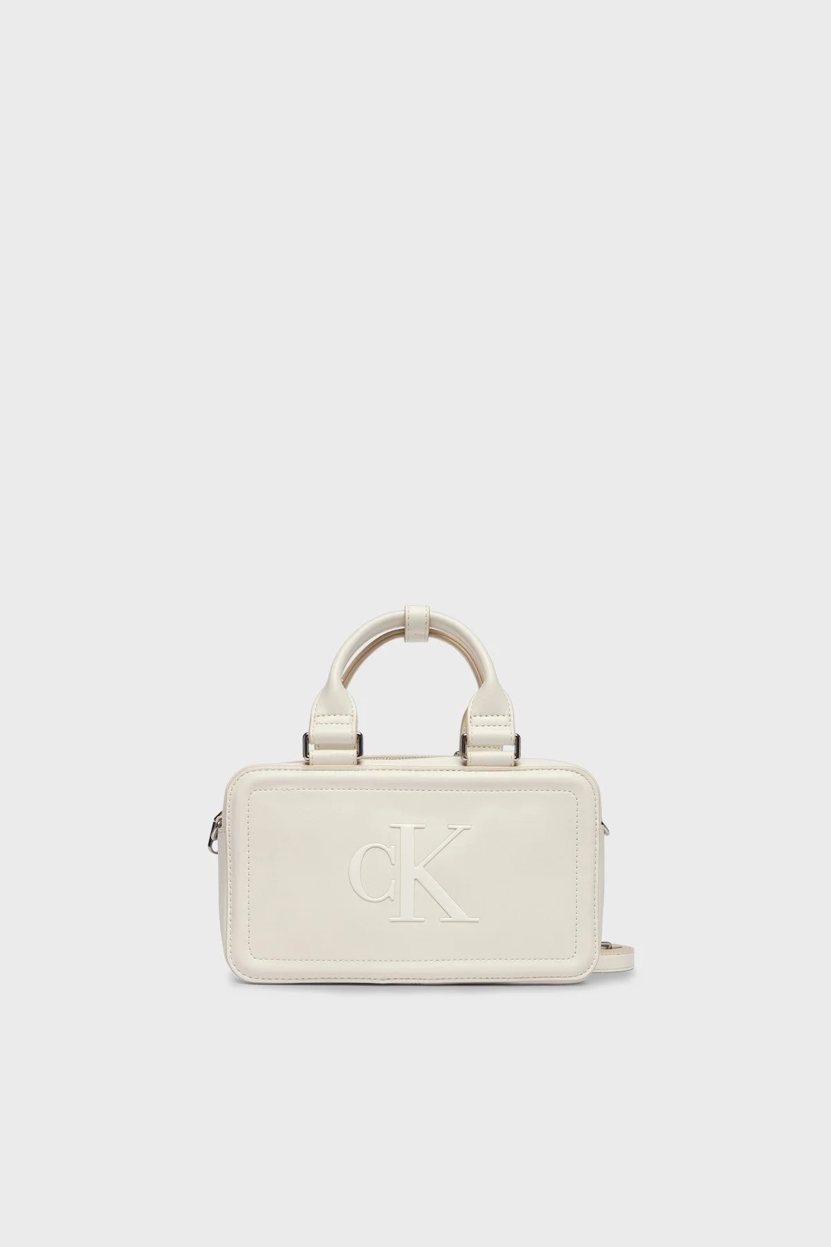 Calvin Klein Logolu Çıkarılabilir Askılı LV04F3411GFUP Bayan Çanta LV04F3411G FUP EKRU - 1