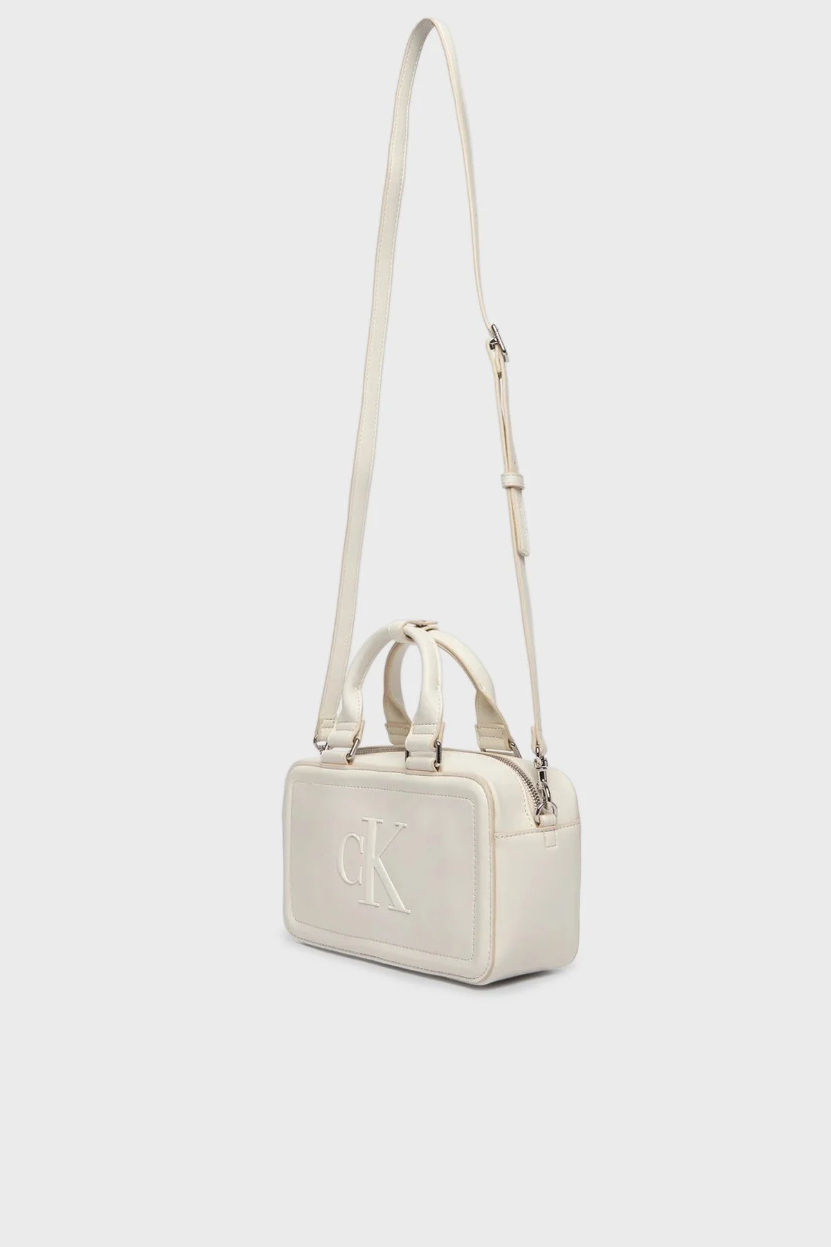 Calvin Klein Logolu Çıkarılabilir Askılı LV04F3411GFUP Bayan Çanta LV04F3411G FUP EKRU - 4