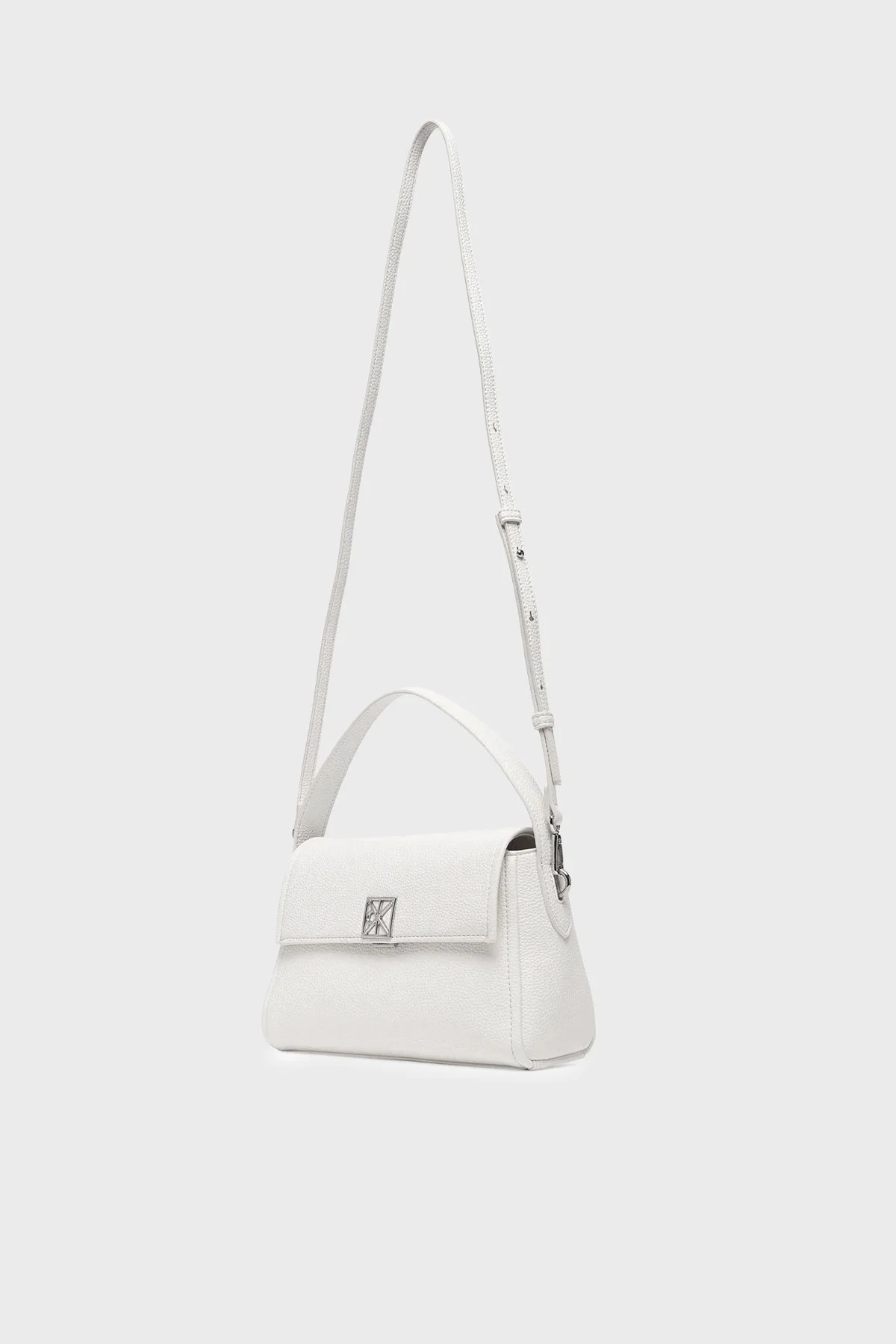 Calvin Klein Logolu Çıkarılabilir Askılı LV04F3425G4LX Bayan Çanta LV04F3425G 4LX BEYAZ - 4