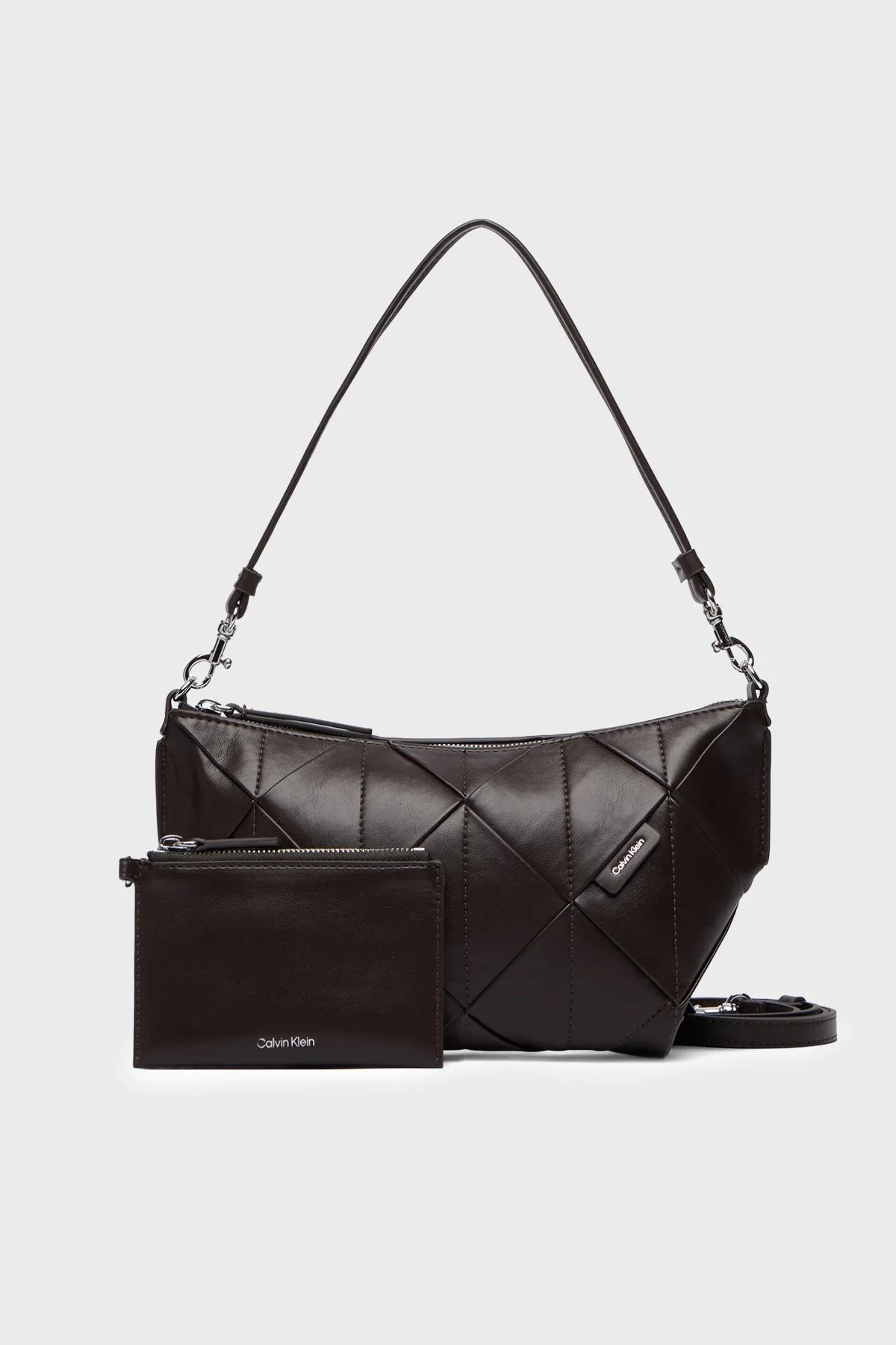 Calvin Klein Logolu Çıkarılabilir Askılı LV04F3546GBAL Kadın Çanta LV04F3546G BAL KAHVE - 1
