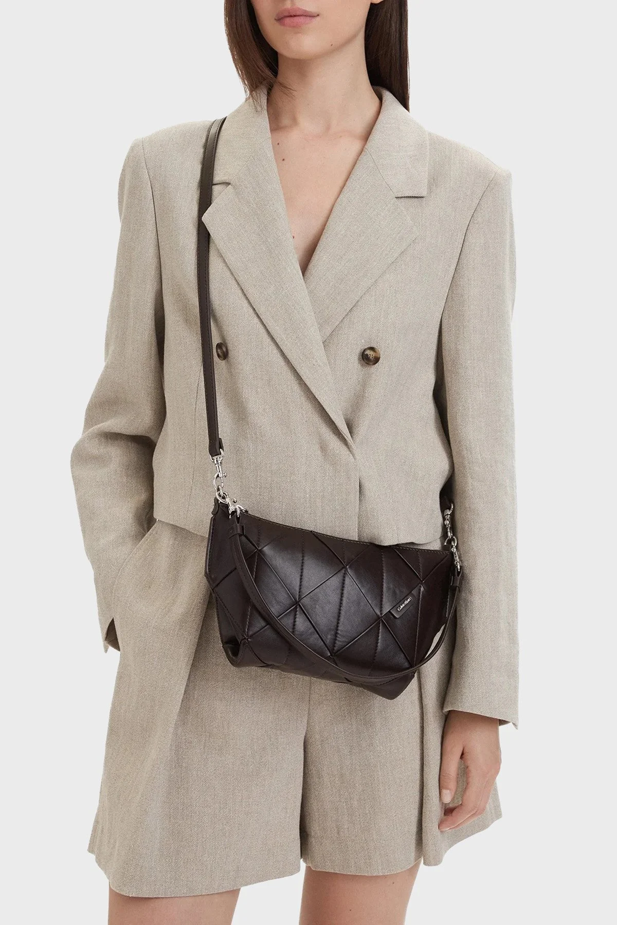 Calvin Klein Logolu Çıkarılabilir Askılı LV04F3546GBAL Kadın Çanta LV04F3546G BAL KAHVE - 2