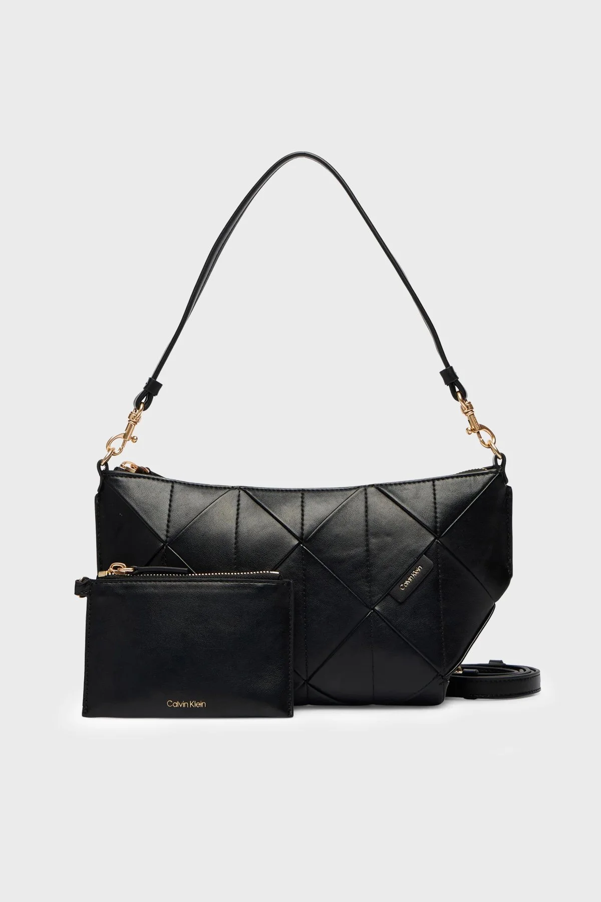 Calvin Klein Logolu Çıkarılabilir Askılı LV04F3546GUB1 Kadın Çanta LV04F3546G UB1 Siyah - 1
