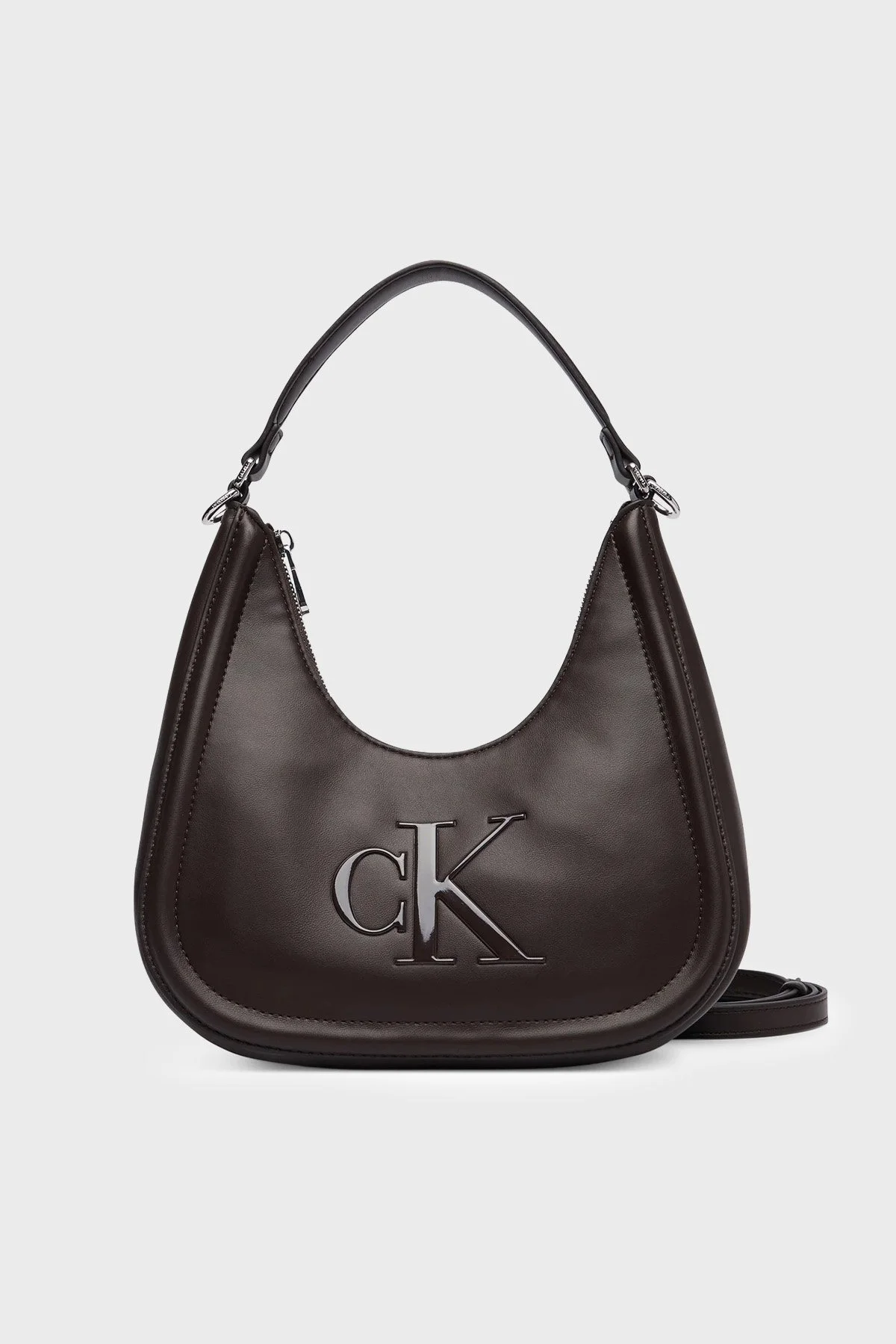 Calvin Klein Logolu Çıkarılabilir Askılı LV04F3561GBAL Kadın Çanta LV04F3561G BAL Kahve - 1