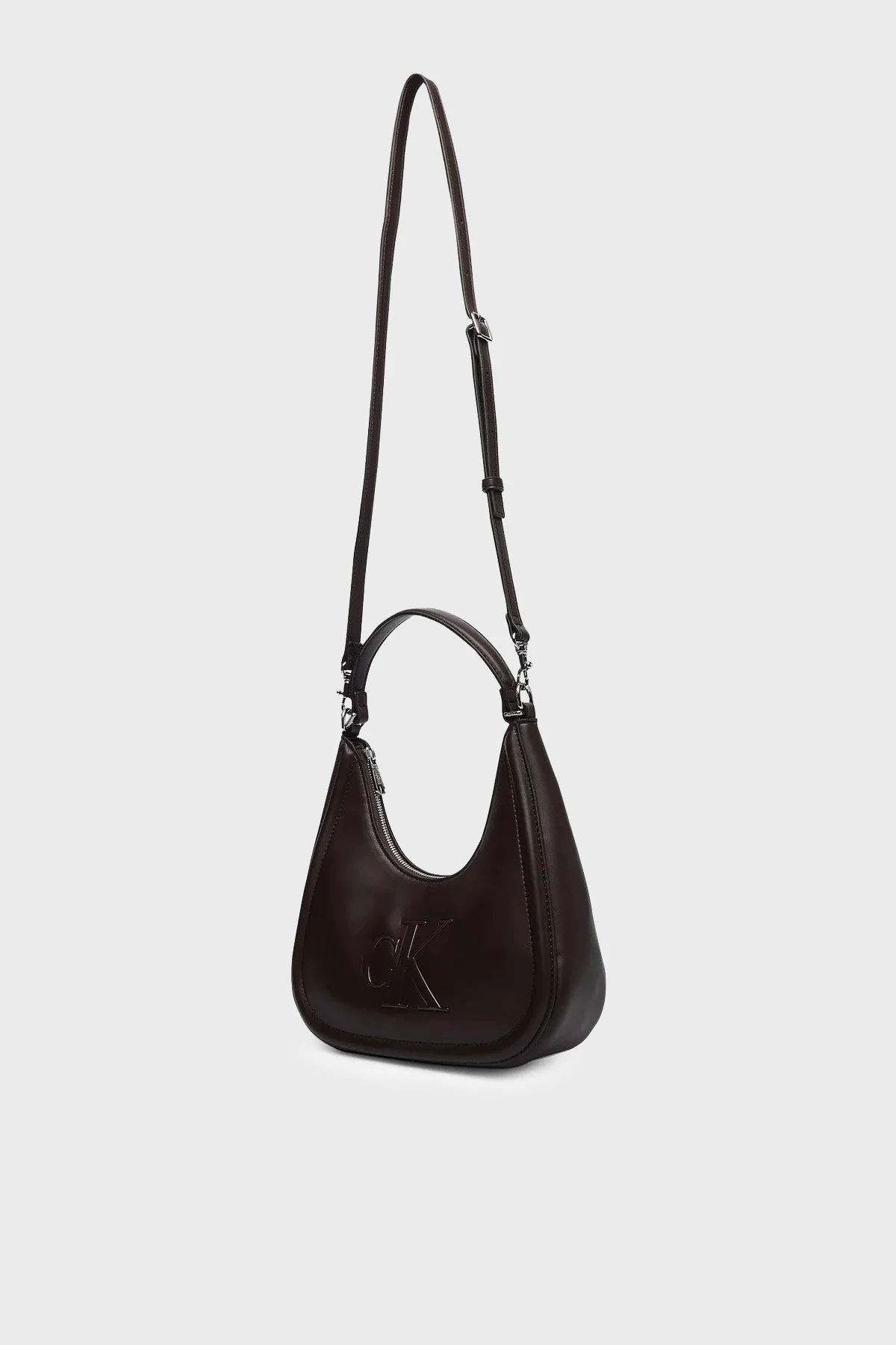 Calvin Klein Logolu Çıkarılabilir Askılı LV04F3561GBAL Kadın Çanta LV04F3561G BAL Kahve - 6