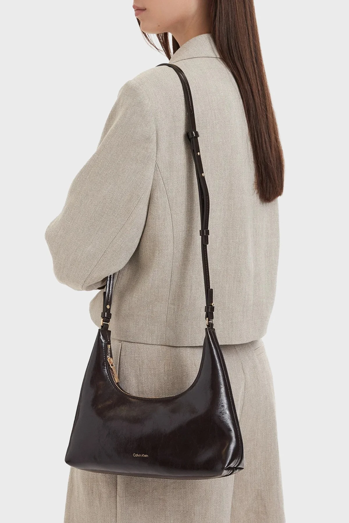 Calvin Klein Logolu Çıkarılabilir Askılı LV04F3737GBAL Kadın Çanta LV04F3737G BAL Kahve - 2