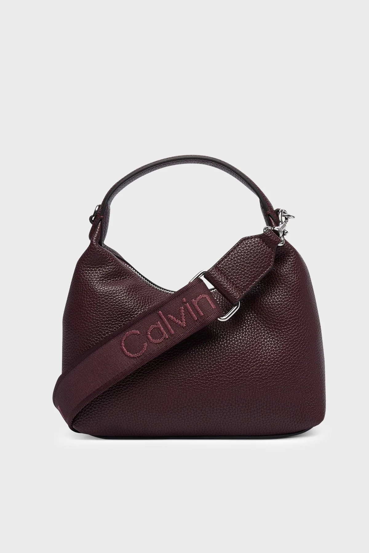 Calvin Klein Logolu Çıkarılabilir Askılı LV04F3892GBAP Kadın Çanta LV04F3892G BAP Bordo - 3