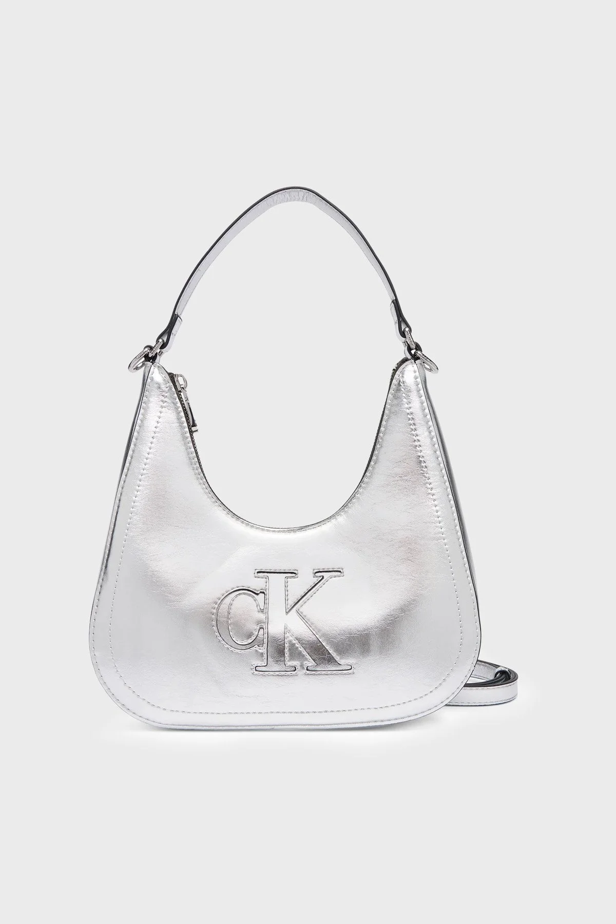 Calvin Klein Logolu Çıkarılabilir Askılı LV04F3897G3JH Kadın Çanta LV04F3897G 3JH Gümüş - 1