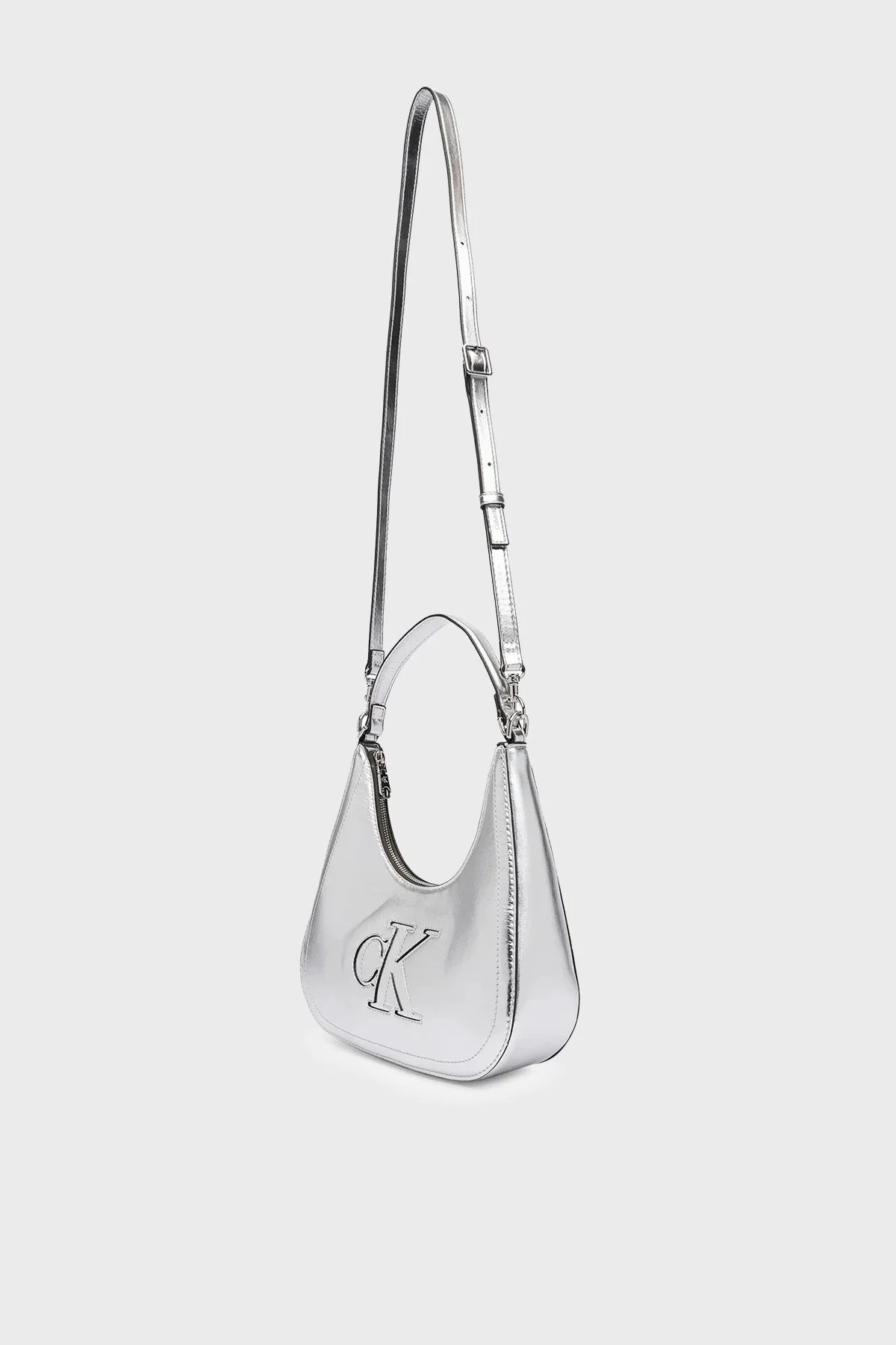 Calvin Klein Logolu Çıkarılabilir Askılı LV04F3897G3JH Kadın Çanta LV04F3897G 3JH Gümüş - 6