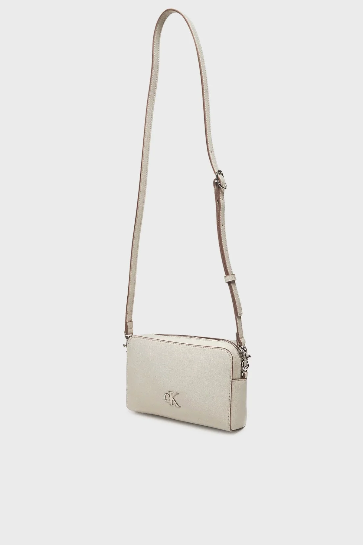 US Calvin Klein Logolu Çıkarılabilir Askılı LV04K3162GWGY Bayan Çanta LV04K3162G WGY EKRU - 8