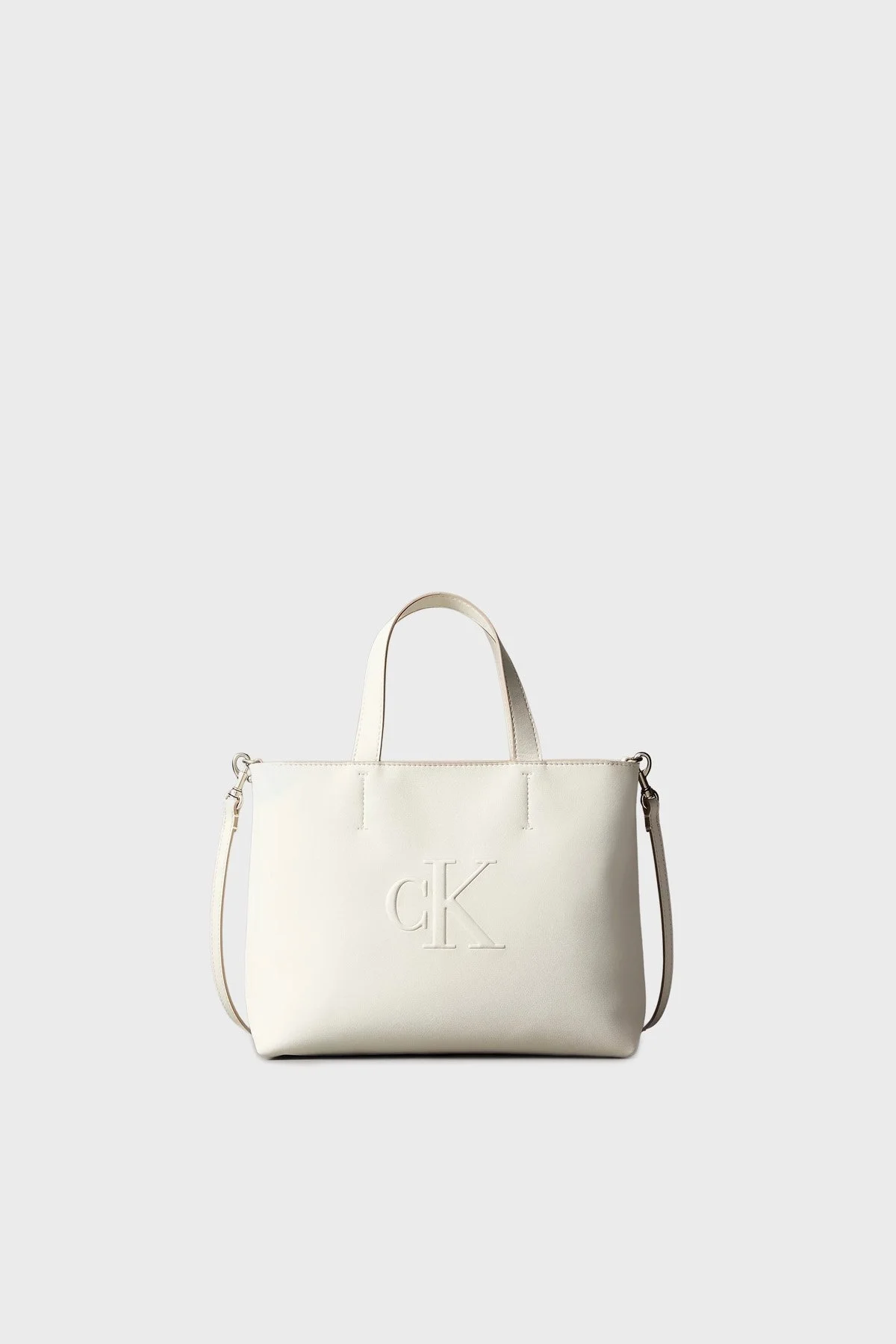 Calvin Klein Logolu Çıkarılabilir Askılı Tote LV04K3111GFUP Bayan Çanta LV04K3111G FUP BEYAZ - 1