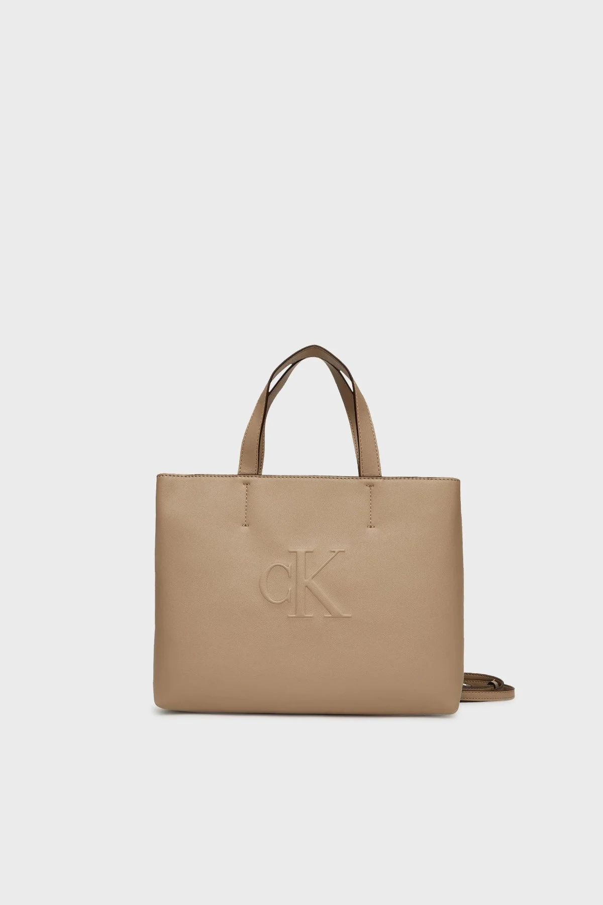 Calvin Klein Logolu Çıkarılabilir Askılı Tote LV04K3111GPBF Bayan Çanta LV04K3111G PBF BEJ - 1