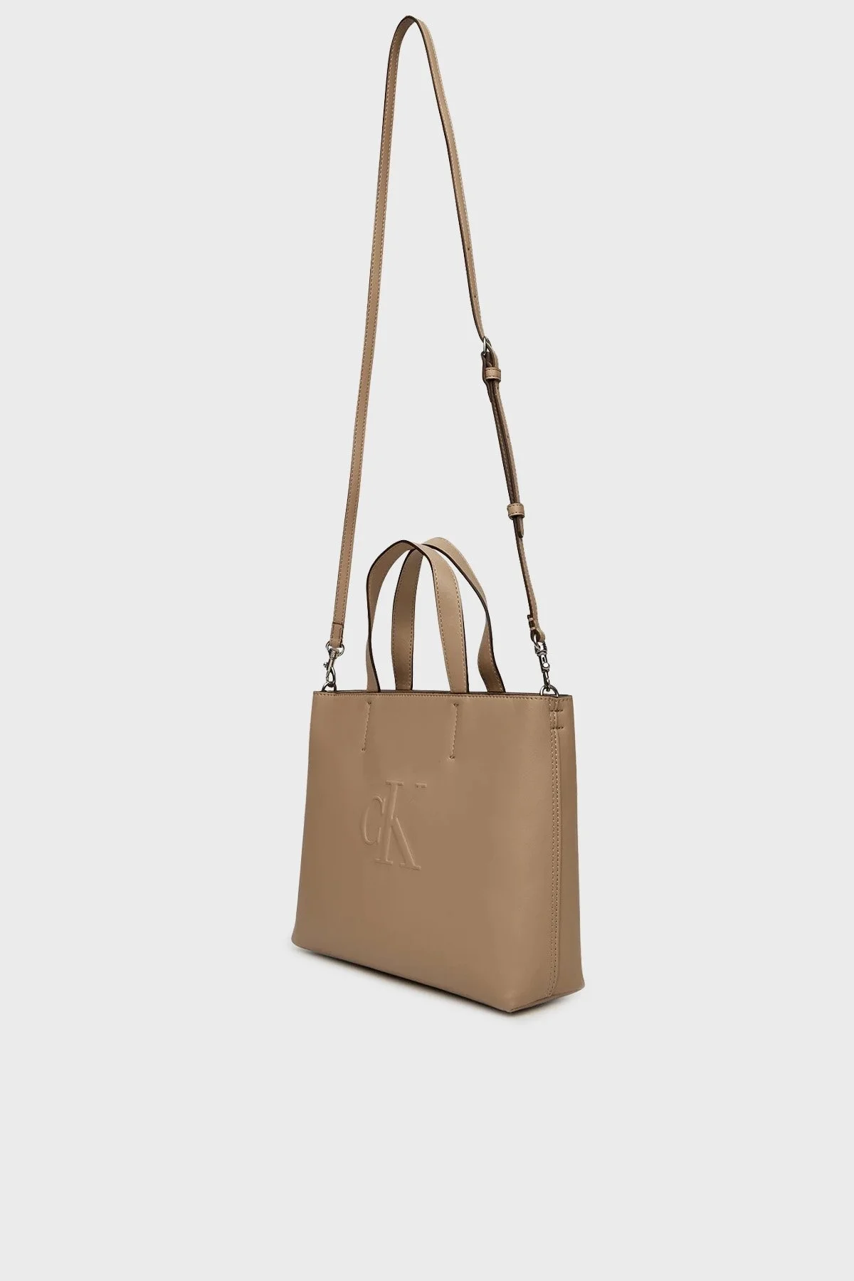 Calvin Klein Logolu Çıkarılabilir Askılı Tote LV04K3111GPBF Bayan Çanta LV04K3111G PBF BEJ - 3