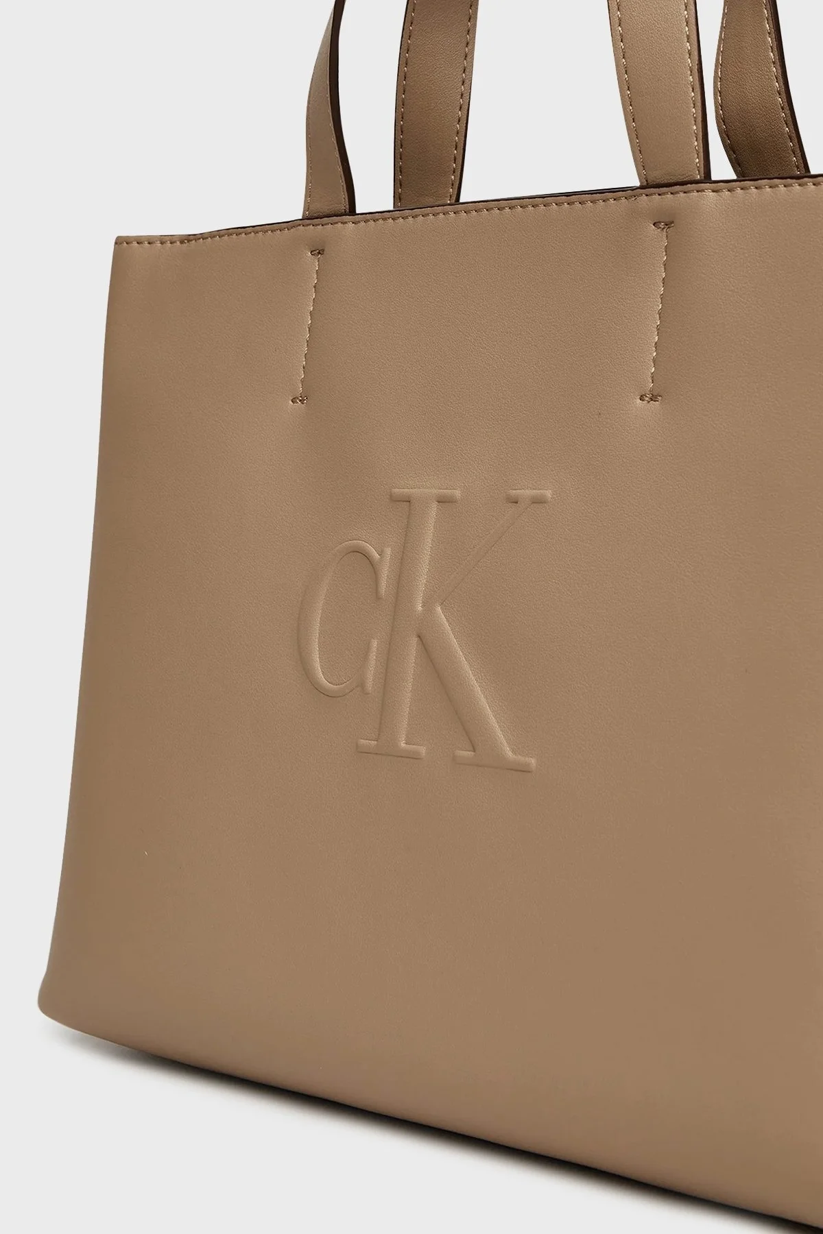 Calvin Klein Logolu Çıkarılabilir Askılı Tote LV04K3111GPBF Bayan Çanta LV04K3111G PBF BEJ - 4