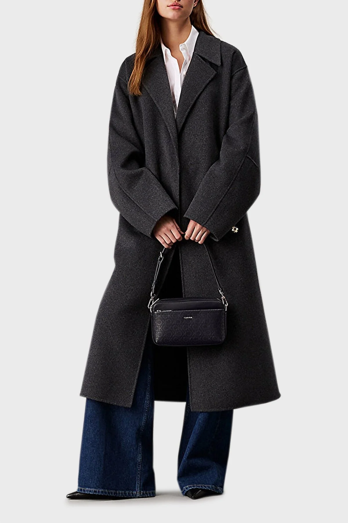 Calvin Klein Logolu Çıkarılabilir Çift Askılı K60K6125360GM Bayan Çanta K60K612536 0GM SİYAH - 2