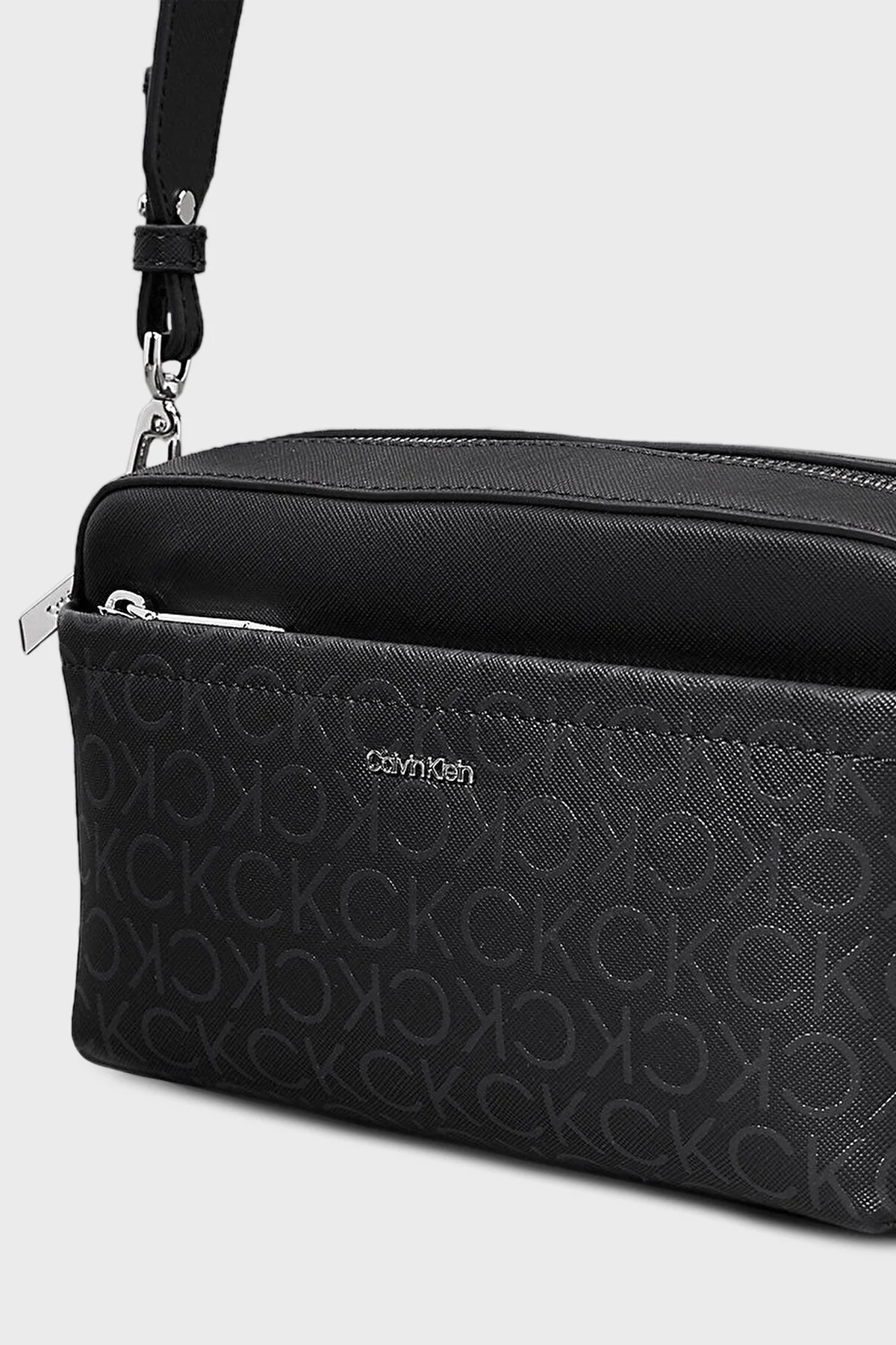 Calvin Klein Logolu Çıkarılabilir Çift Askılı K60K6125360GM Bayan Çanta K60K612536 0GM SİYAH - 5