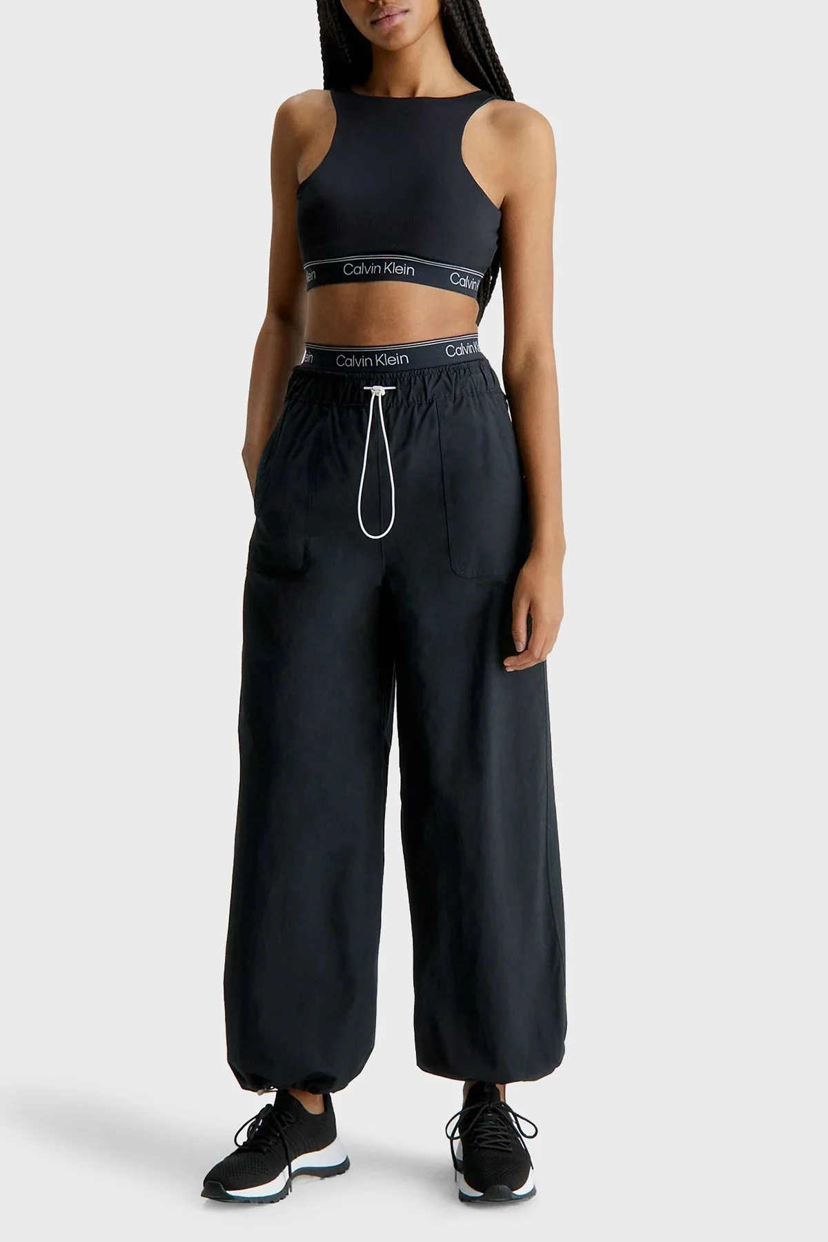 Calvin Klein Logolu Çıkarılabilir Dolgulu Nem Emici Streç Kumaş Spor 00GWS3K123BAE Bayan Sütyen 00GWS3K123 BAE SİYAH - 3