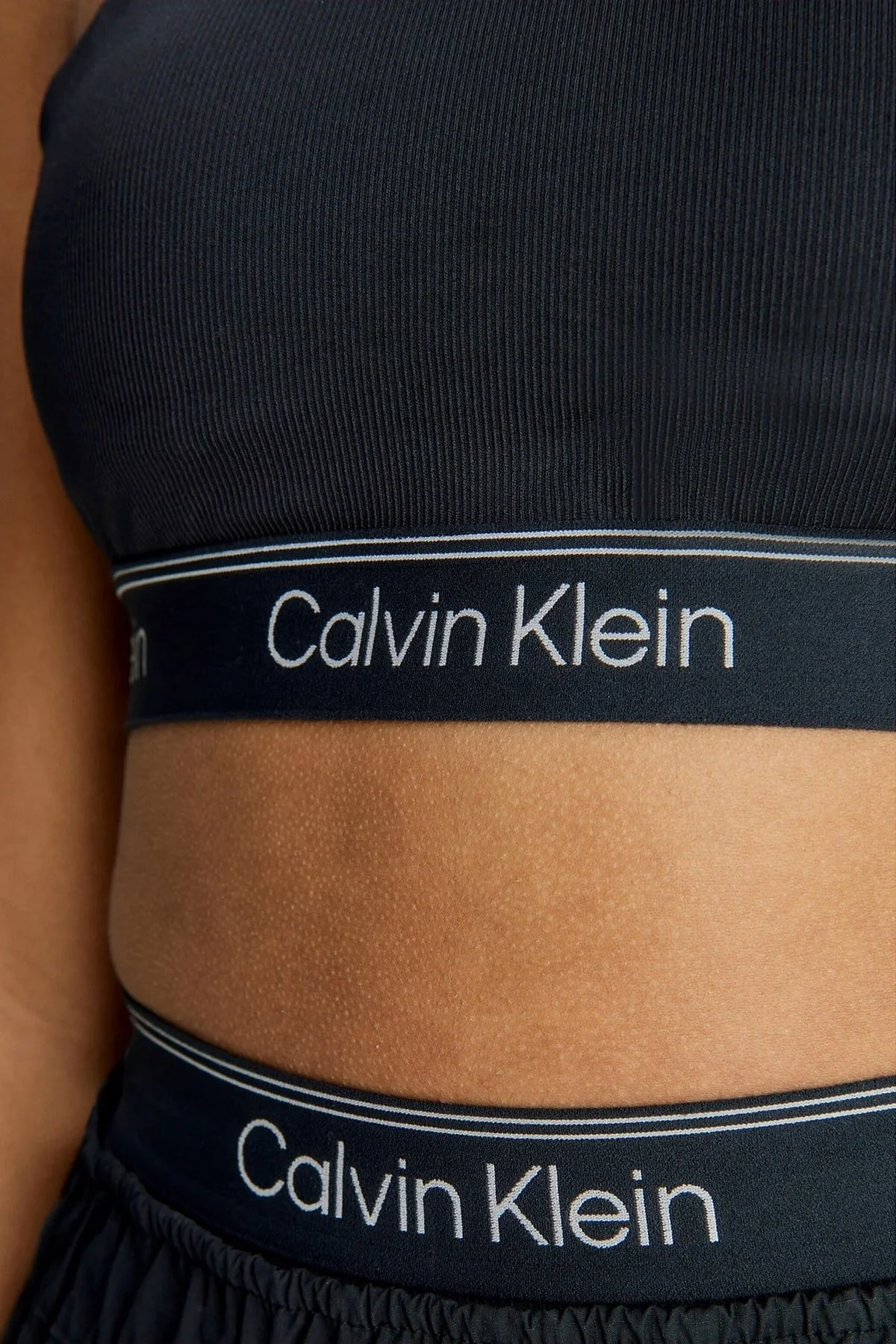 Calvin Klein Logolu Çıkarılabilir Dolgulu Nem Emici Streç Kumaş Spor 00GWS3K123BAE Bayan Sütyen 00GWS3K123 BAE SİYAH - 4