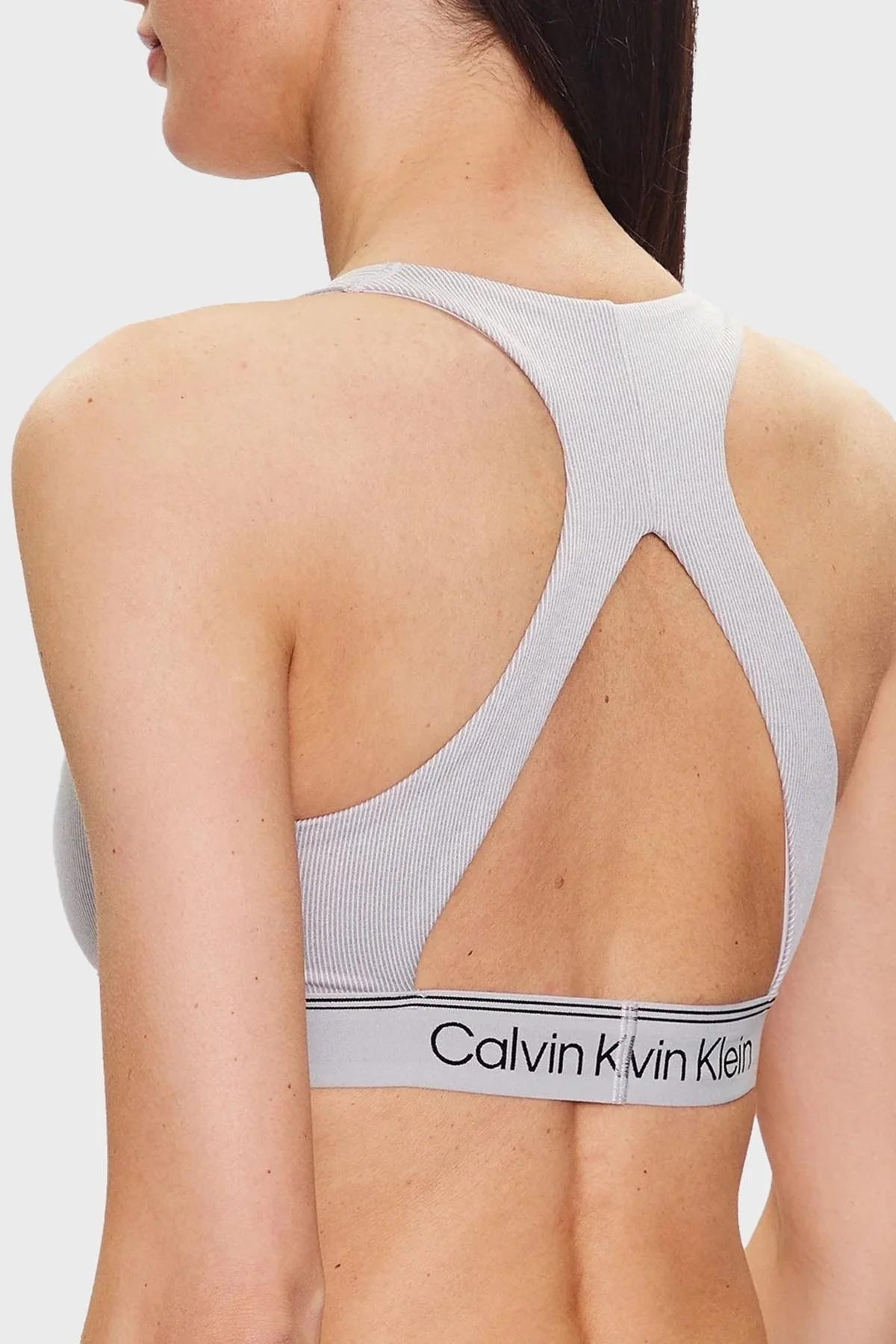 Calvin Klein Logolu Çıkarılabilir Dolgulu Nem Emici Streç Spor 00GWS3K122P7X Bayan Sütyen 00GWS3K122 P7X GRİ - 2