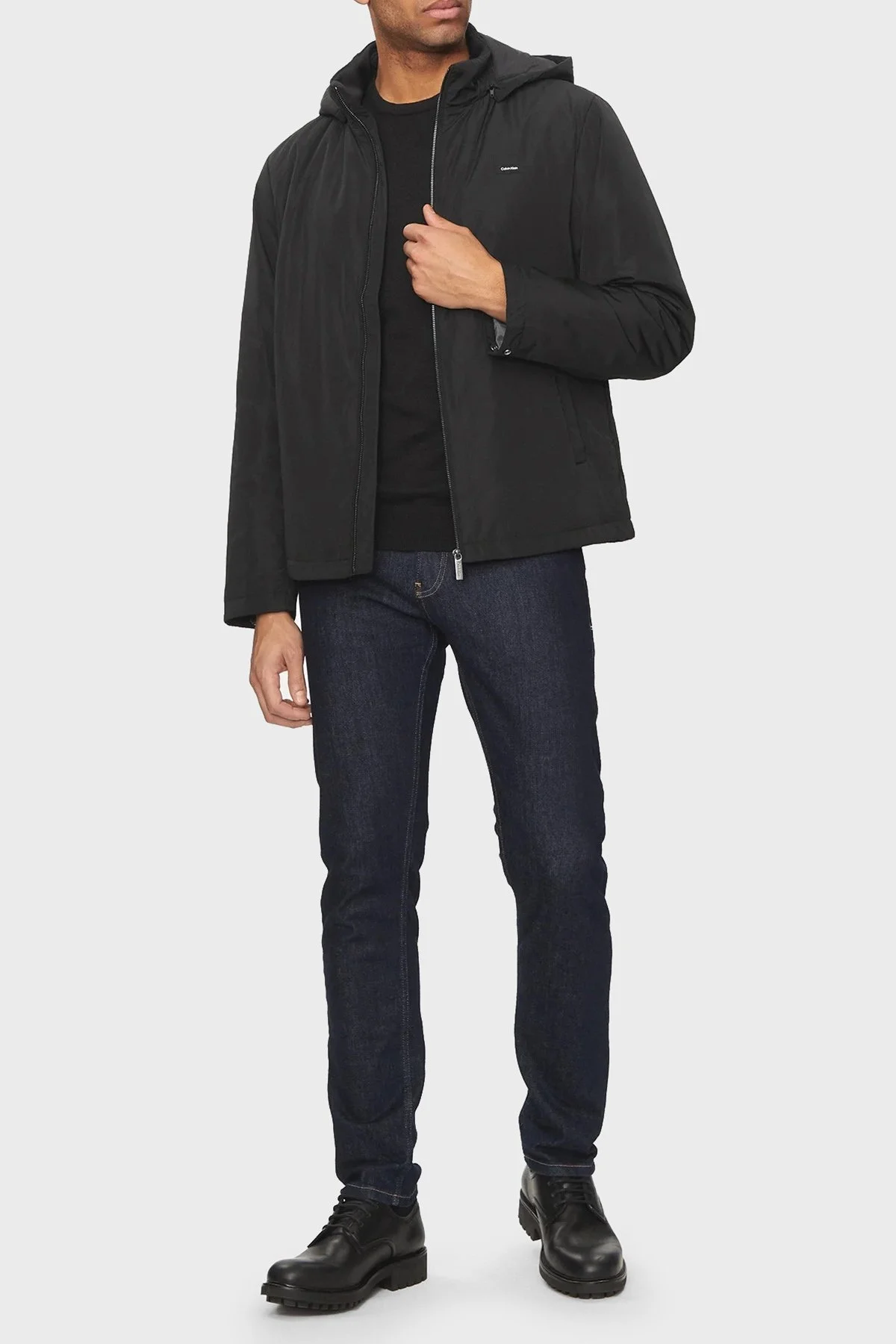 Calvin Klein Logolu Çıkarılabilir Kapüşonlu K10K113005BEH Erkek Ceket K10K113005 BEH SİYAH - 3