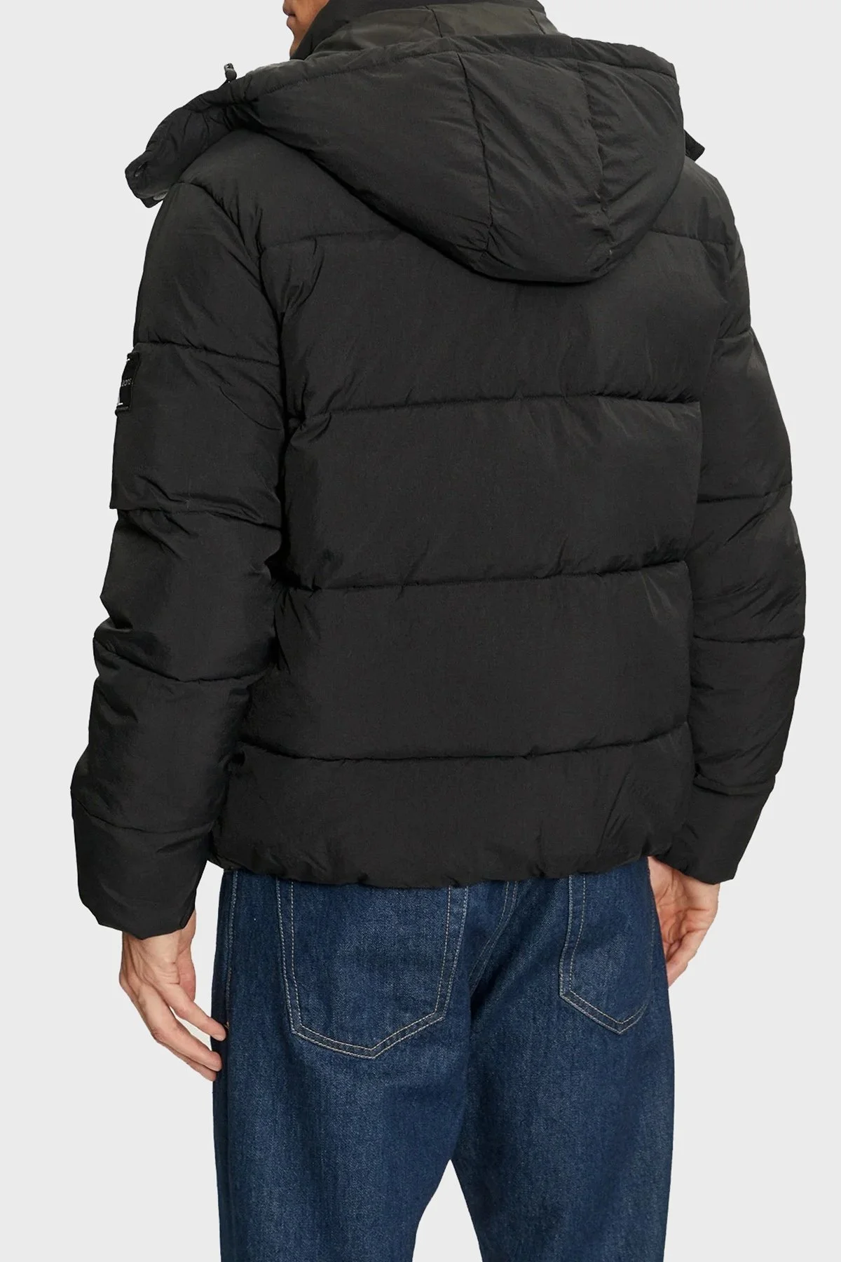 Calvin Klein Logolu Çıkarılabilir Kapüşonlu Şişme J30J326104BEH Erkek Mont J30J326104 BEH SİYAH - 3