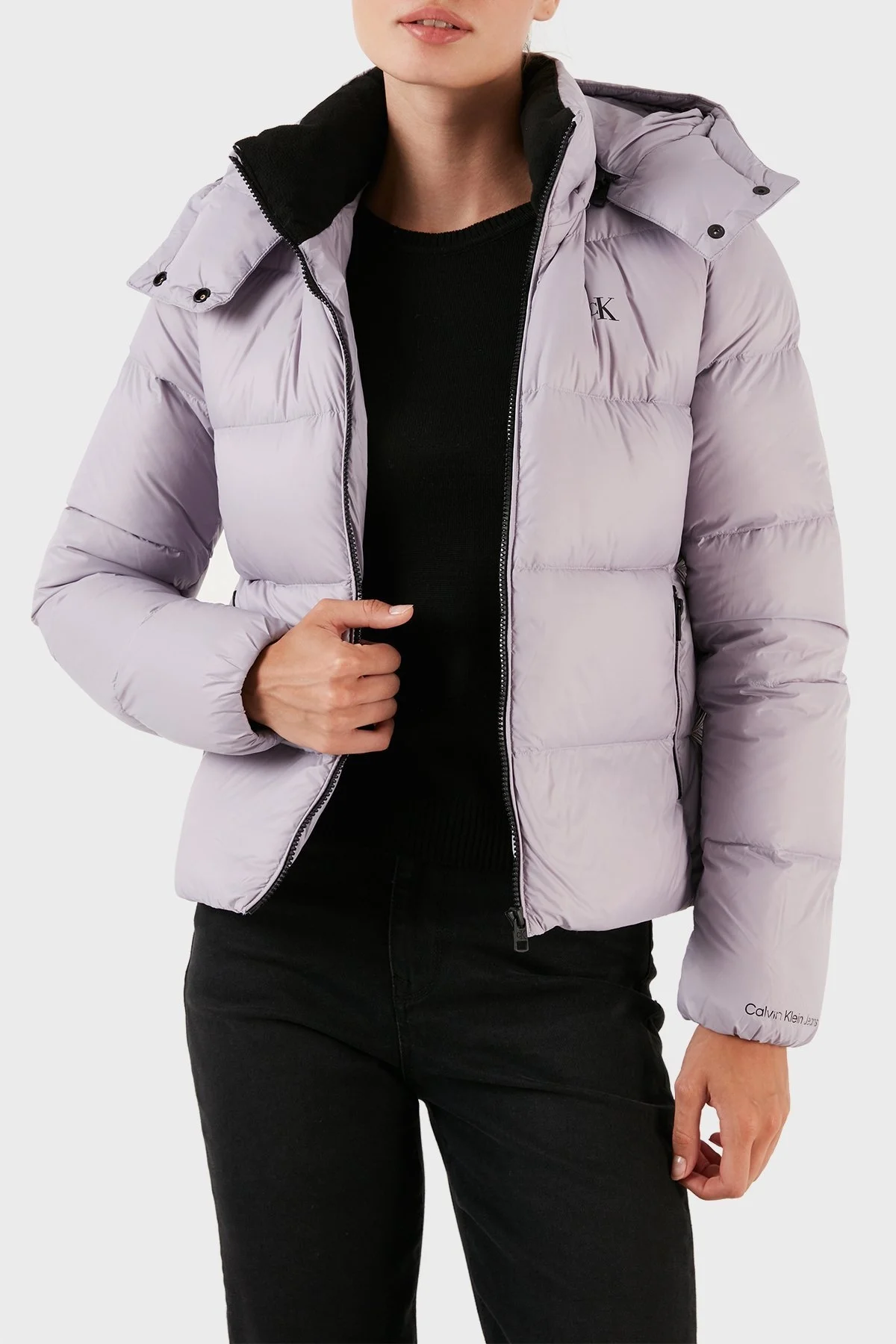Calvin Klein Su İtici Regular Fit Kuş Tüyü Şişme J20J221646PC1 Bayan Mont J20J221646 PC1 MOR - 3