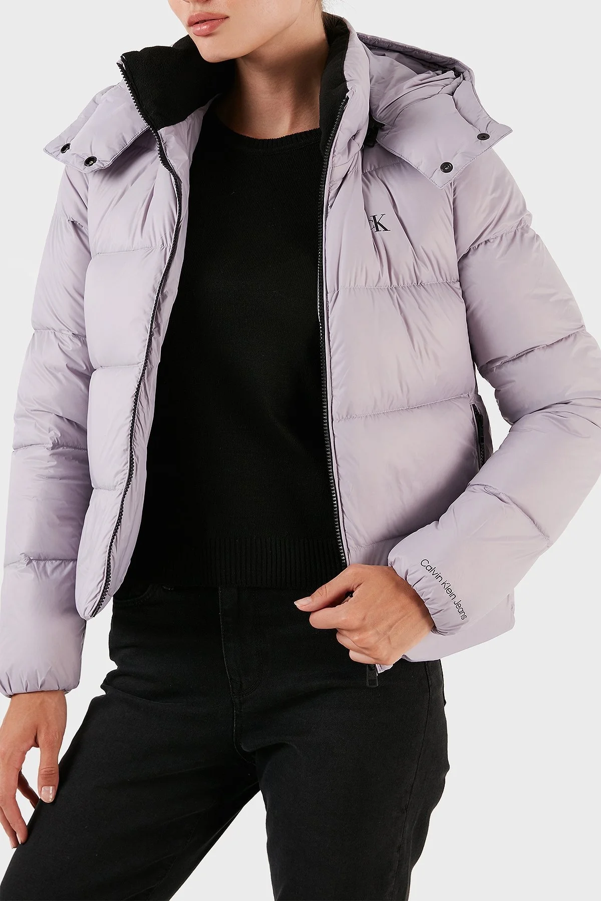 Calvin Klein Su İtici Regular Fit Kuş Tüyü Şişme J20J221646PC1 Bayan Mont J20J221646 PC1 MOR - 7