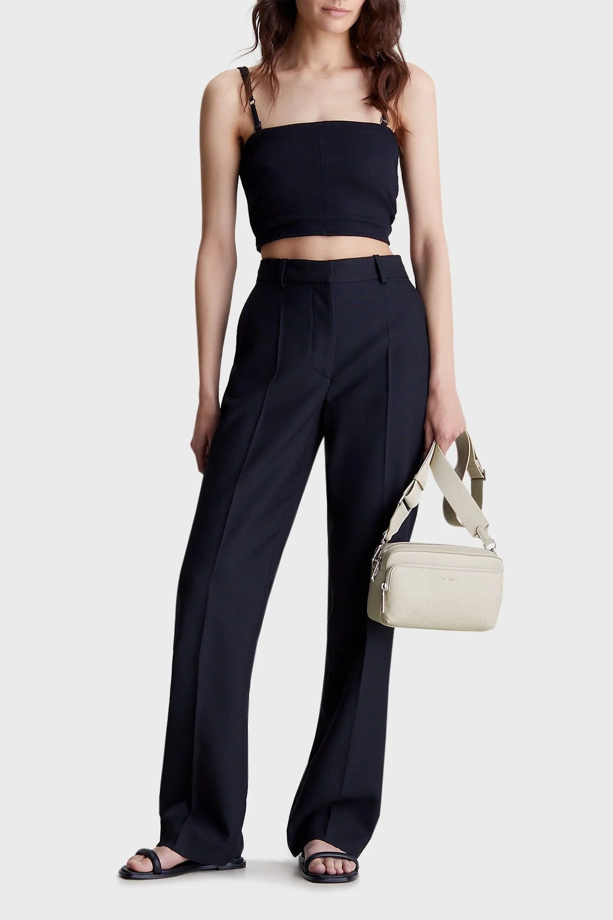 Calvin Klein Logolu Çıkarılabilir Omuz Askılı K60K611926PEA Bayan Çanta K60K611926 PEA BEJ - 2