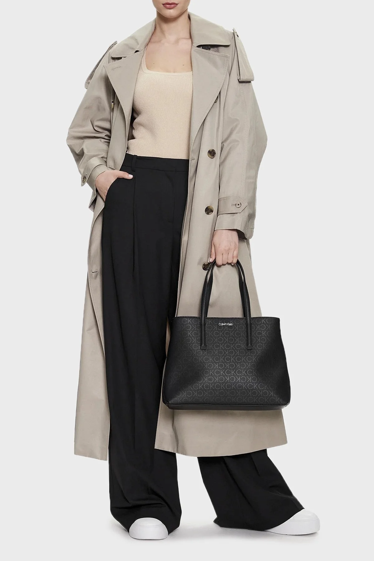 Calvin Klein Logolu Çıkarılabilir Uzatma Askılı K60K6106280GJ Bayan Çanta K60K610628 0GJ SİYAH - 2