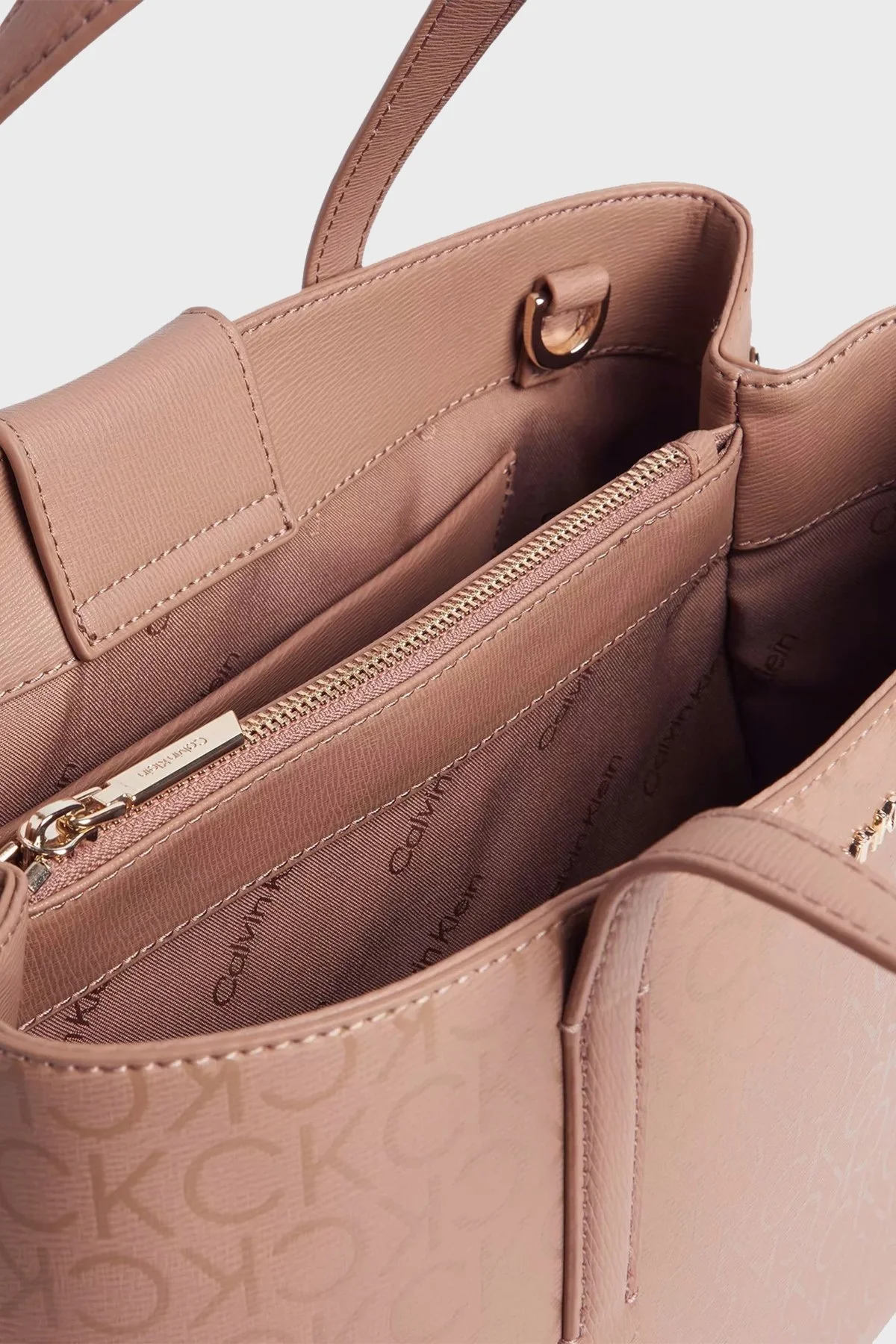 Calvin Klein Logolu Çıkarılabilir Uzatma Askılı K60K6106280HE Bayan Çanta K60K610628 0HE BEJ - 4