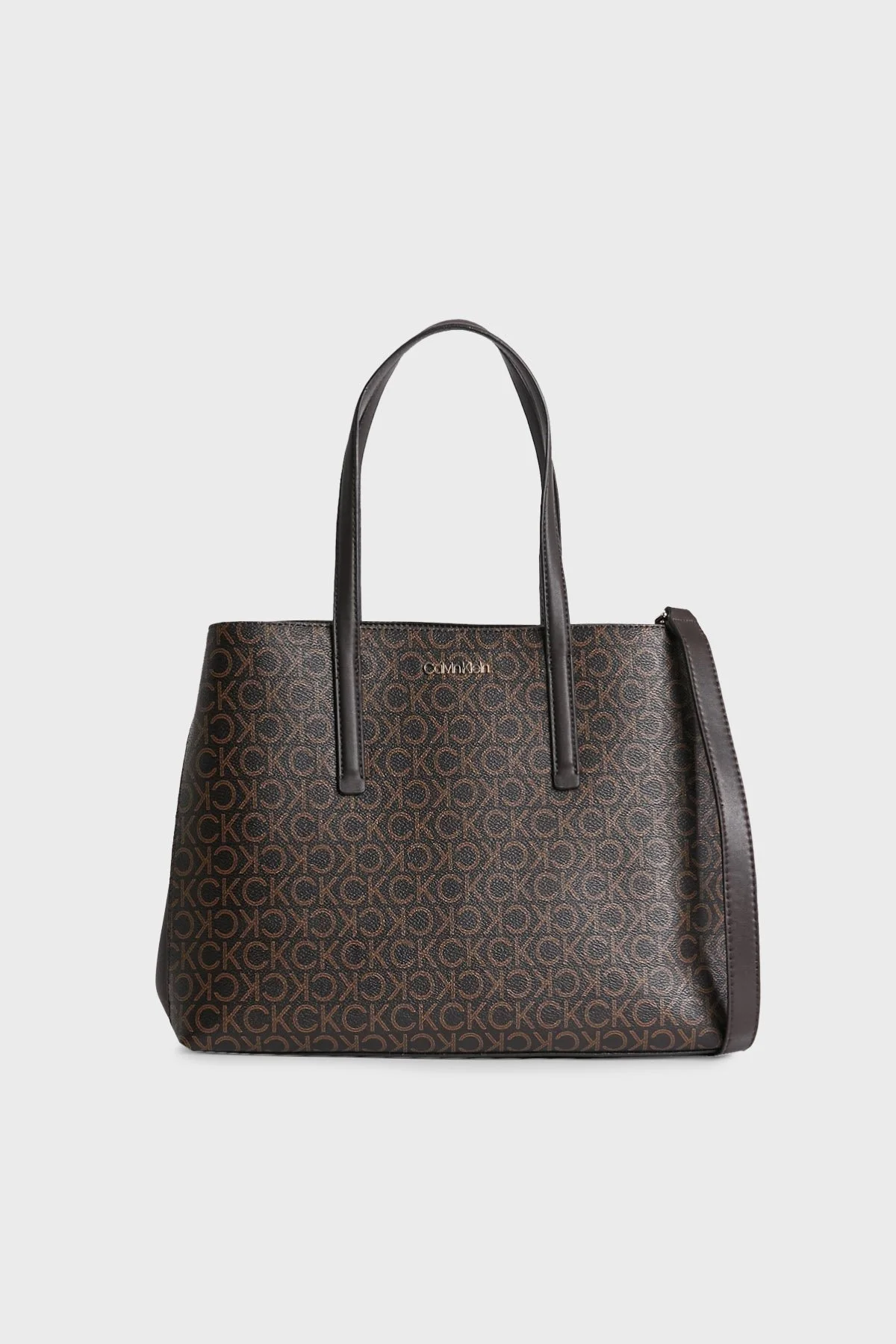 Calvin Klein Logolu Çıkarılabilir Uzatma Askılı K60K6106290HD Bayan Çanta K60K610629 0HD KAHVE - 1