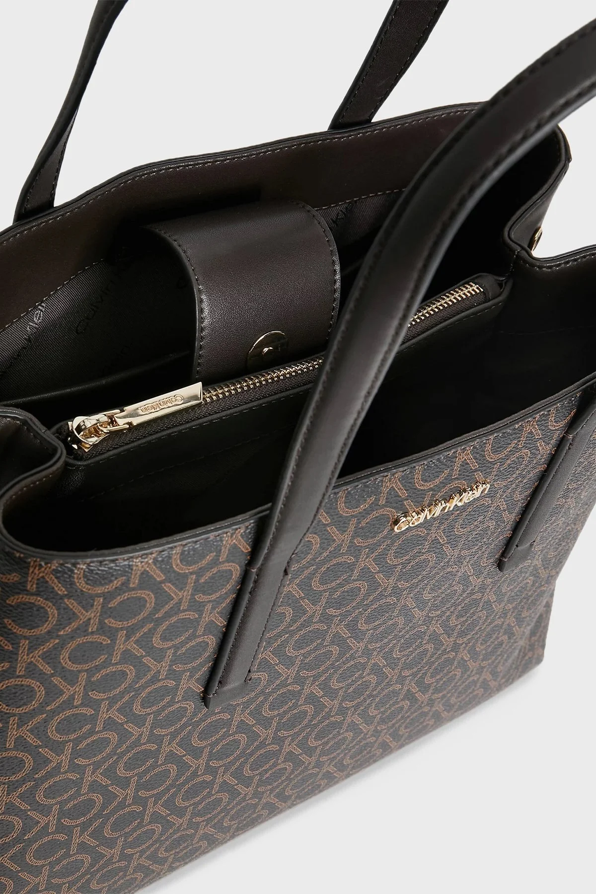 Calvin Klein Logolu Çıkarılabilir Uzatma Askılı K60K6106290HD Bayan Çanta K60K610629 0HD KAHVE - 5