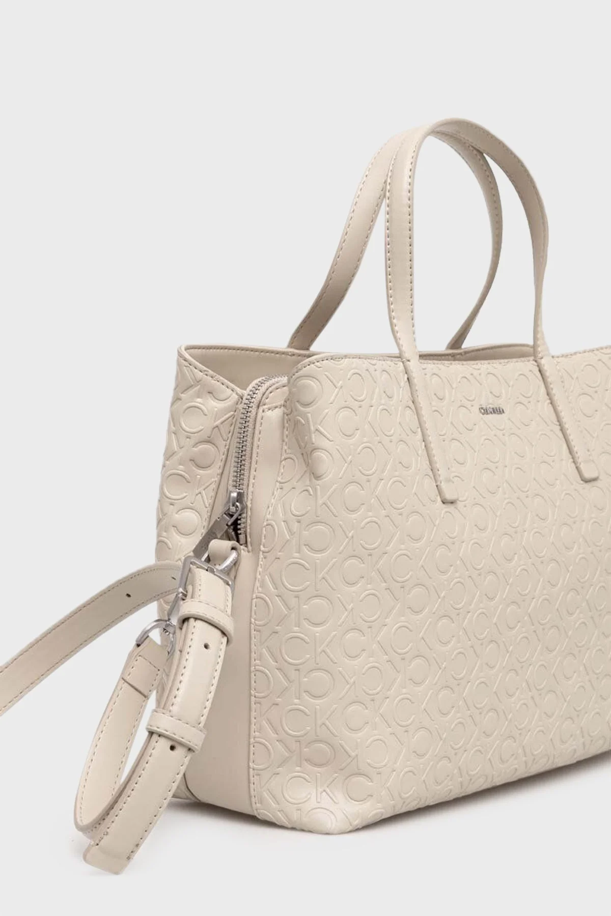 Calvin Klein Logolu Çıkarılabilir Uzatma Askılı K60K610928PEA Bayan Çanta K60K610928 PEA BEJ - 3