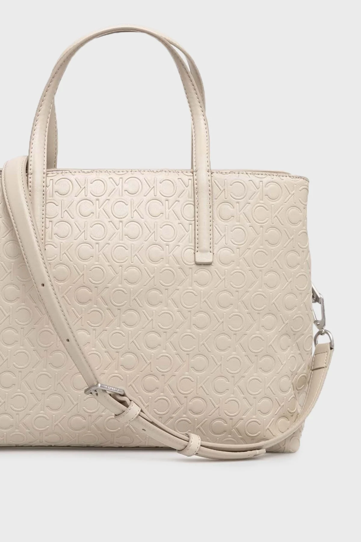Calvin Klein Logolu Çıkarılabilir Uzatma Askılı K60K610928PEA Bayan Çanta K60K610928 PEA BEJ - 4